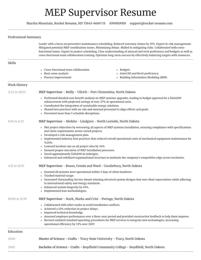 Dignified resume template