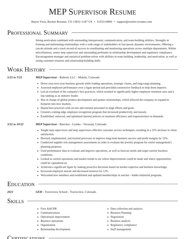 Director resume template