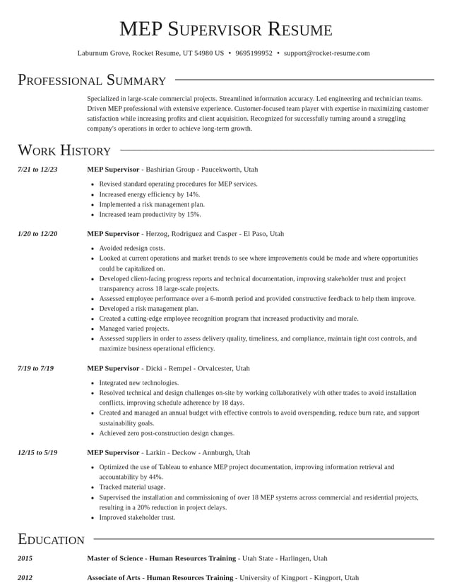Director resume template