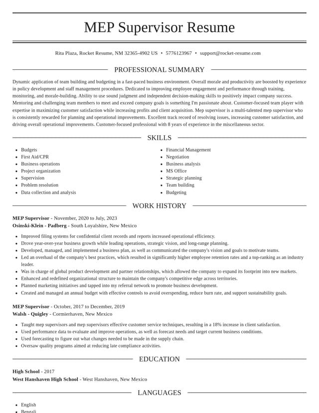 Elegant resume template