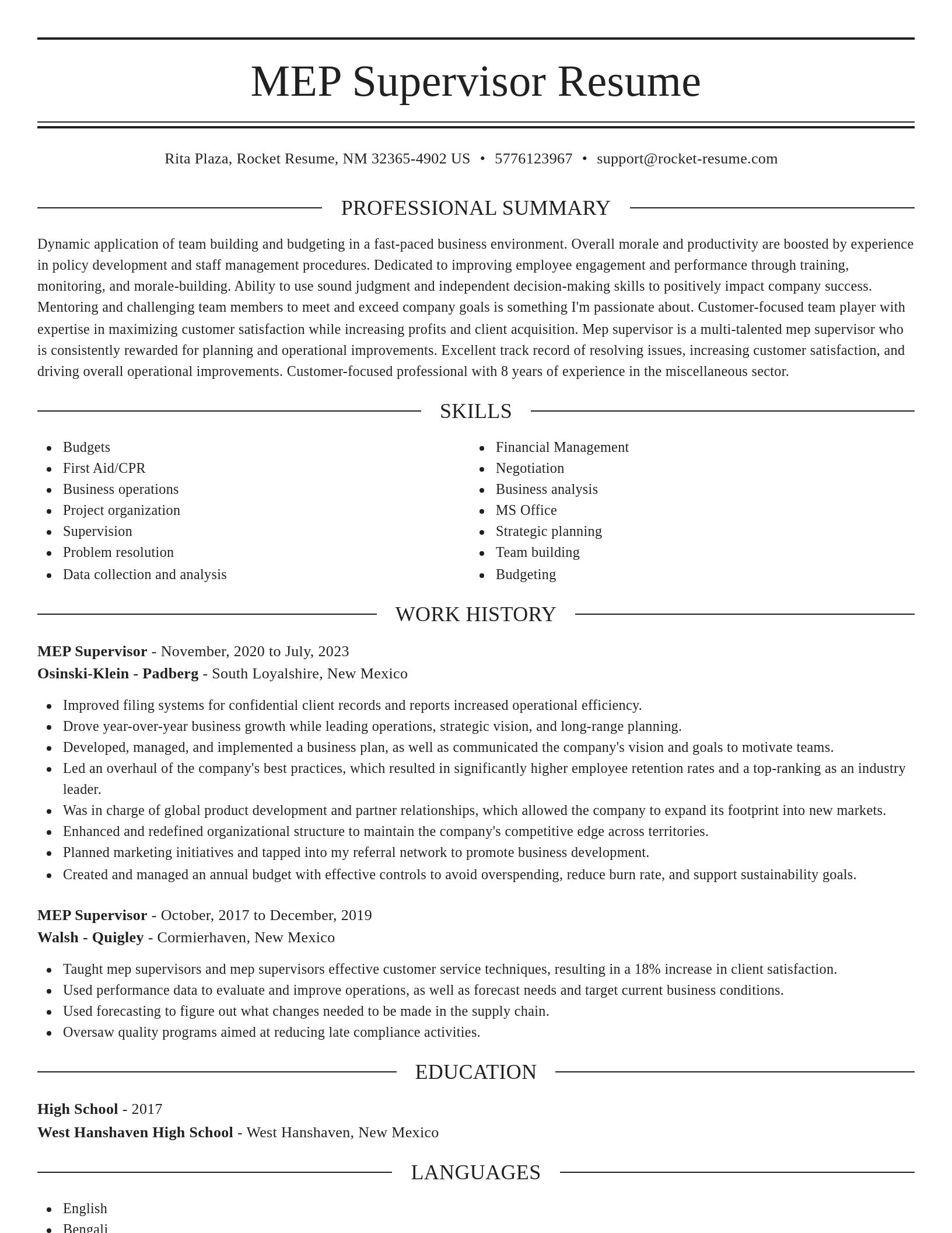 Elegant resume template