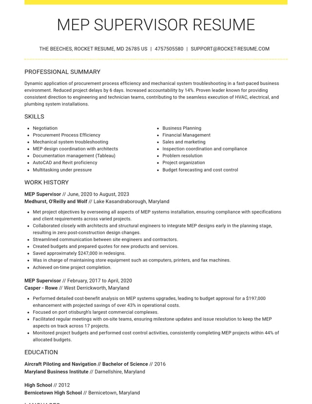 Grand resume template