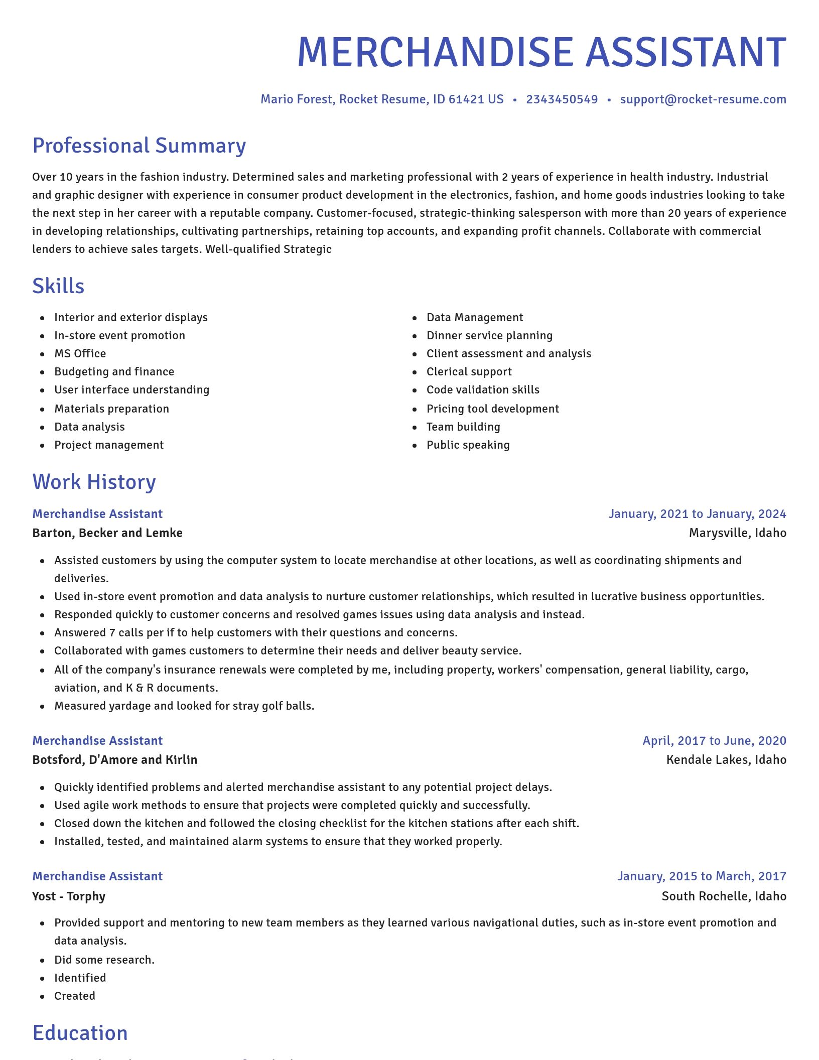 Novel resume template