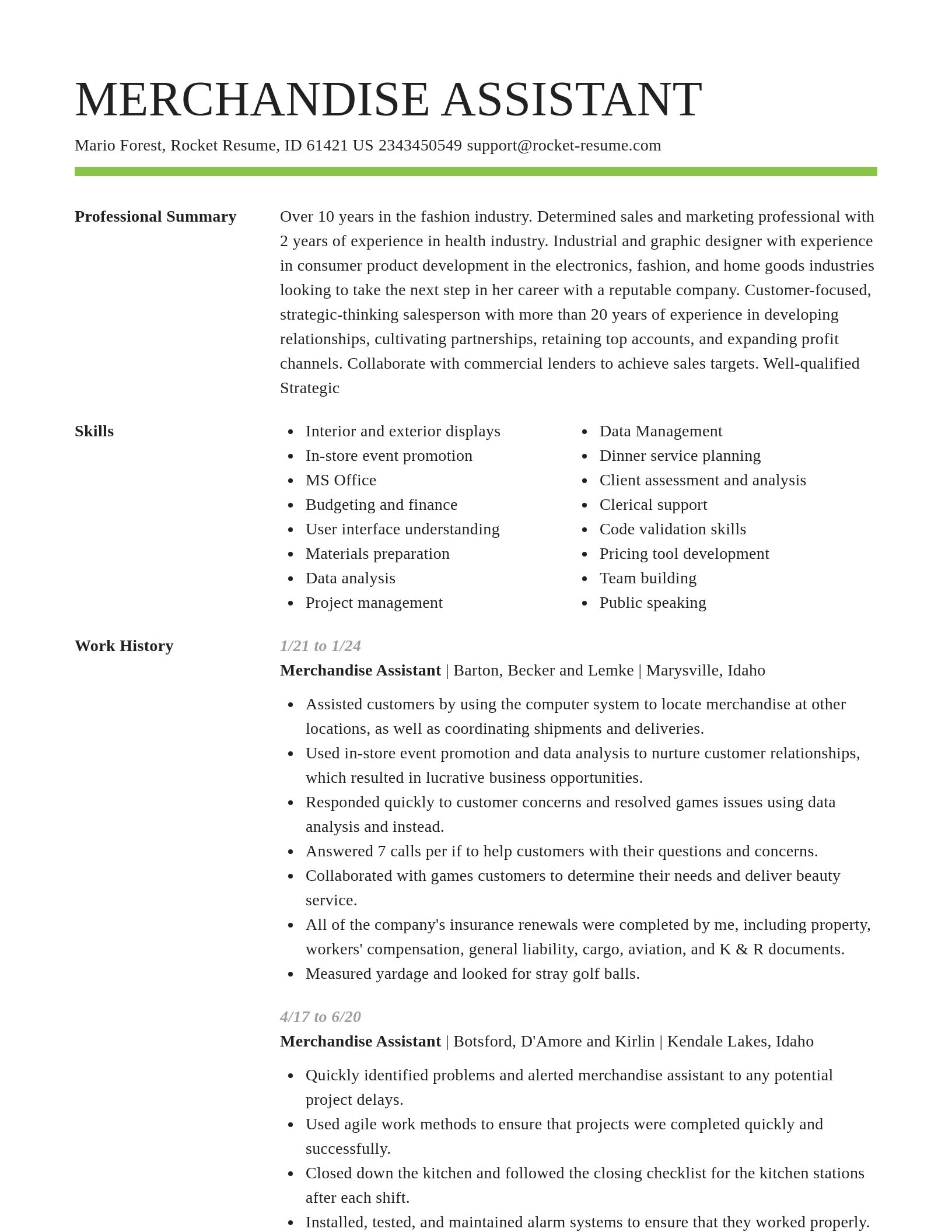 Smart resume template