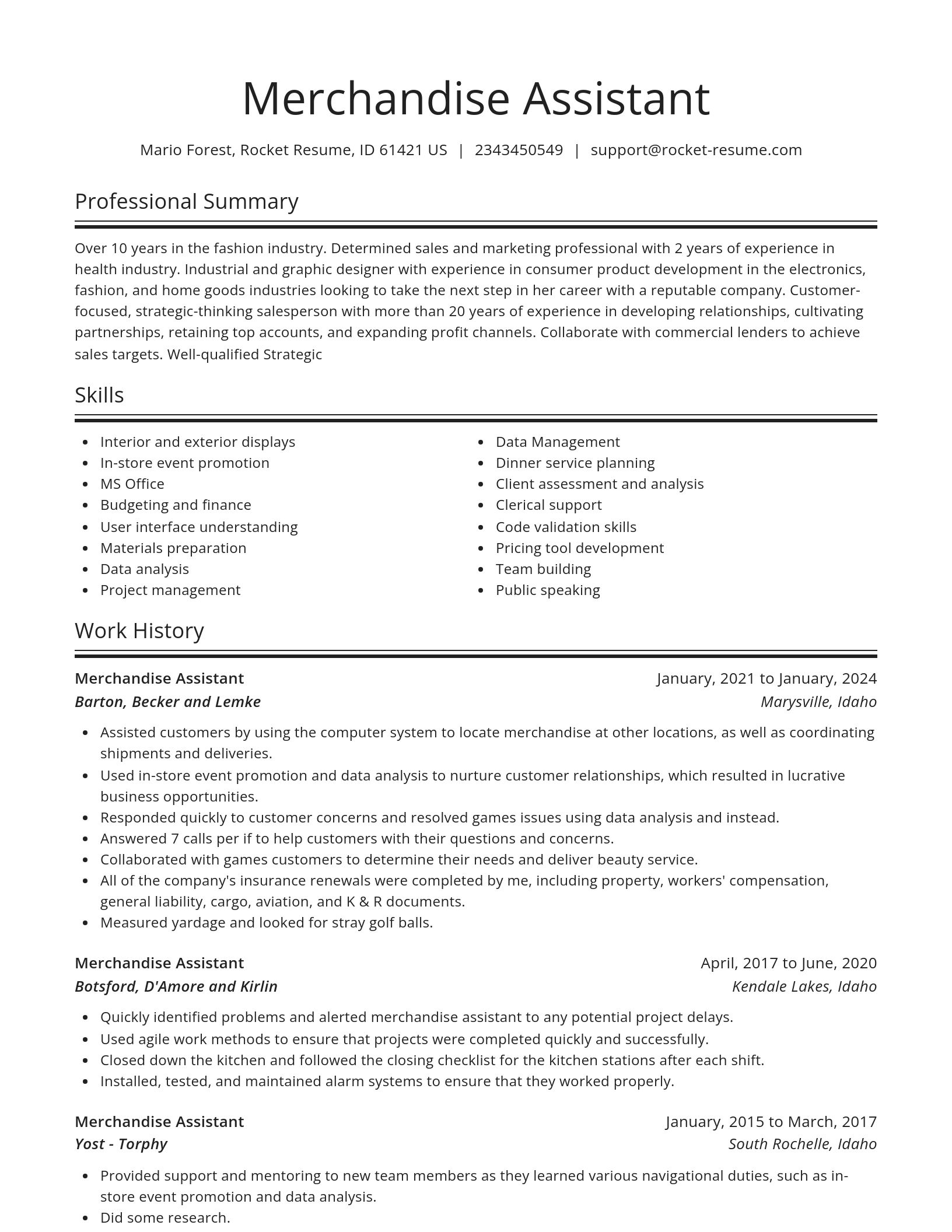 Spotlight resume template