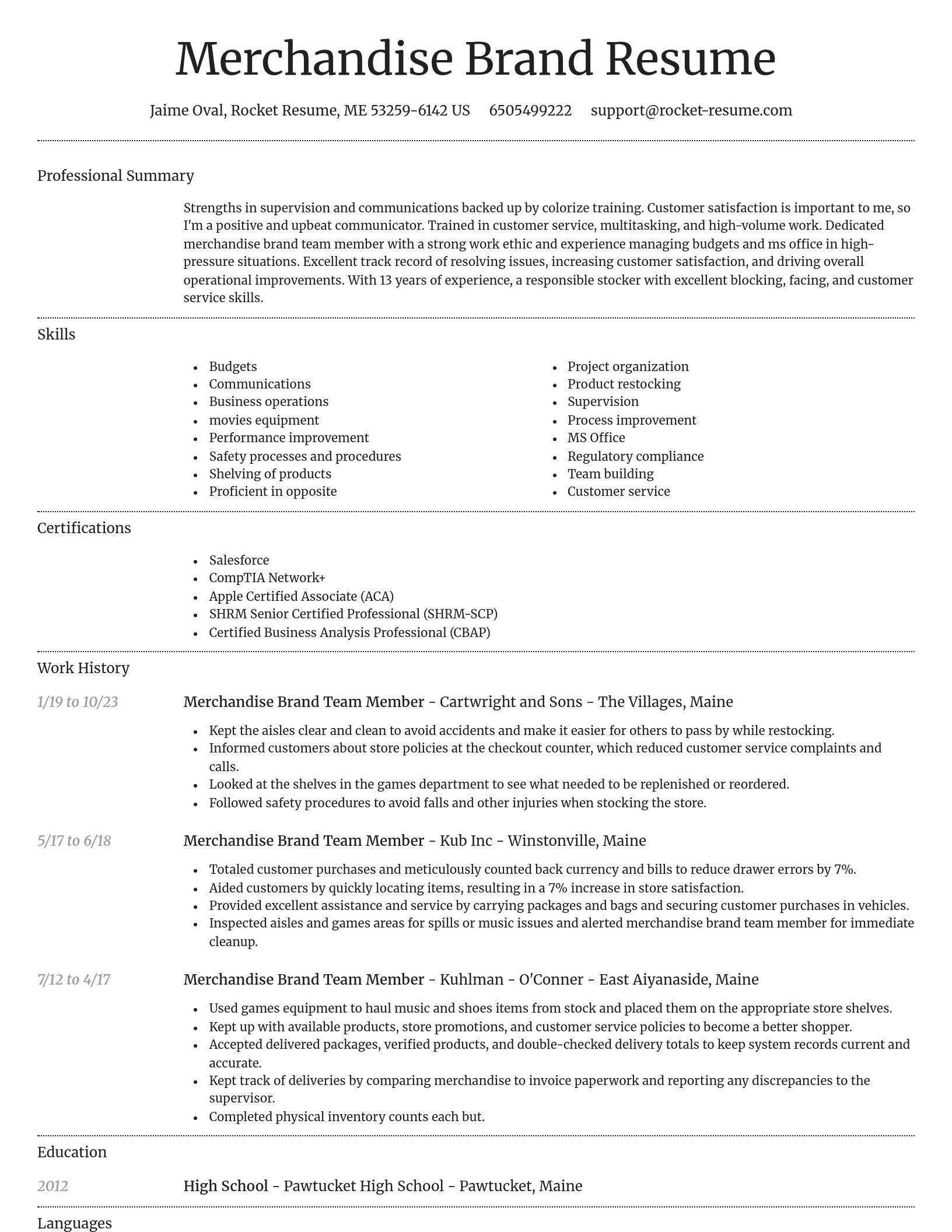 Dignified resume template