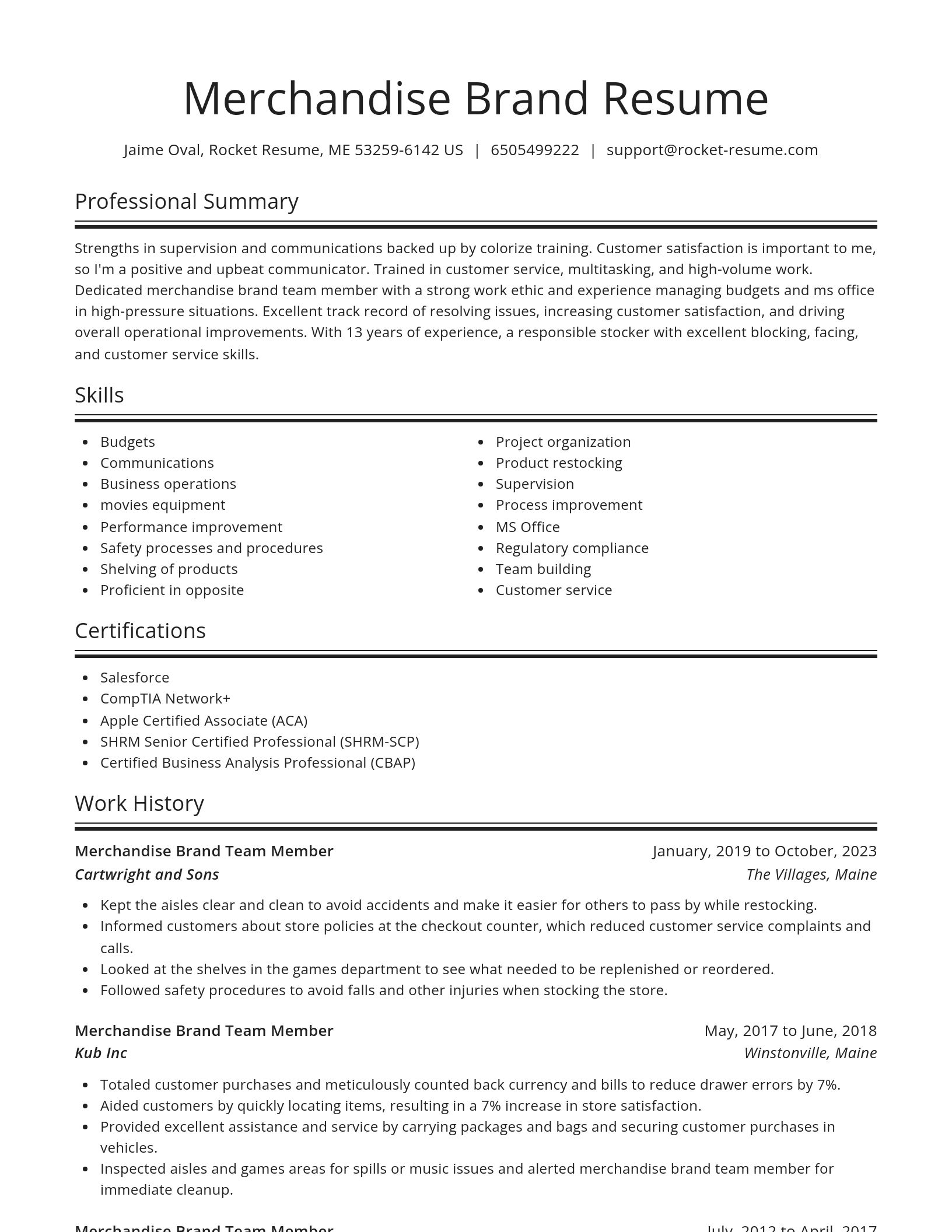 Spotlight resume template