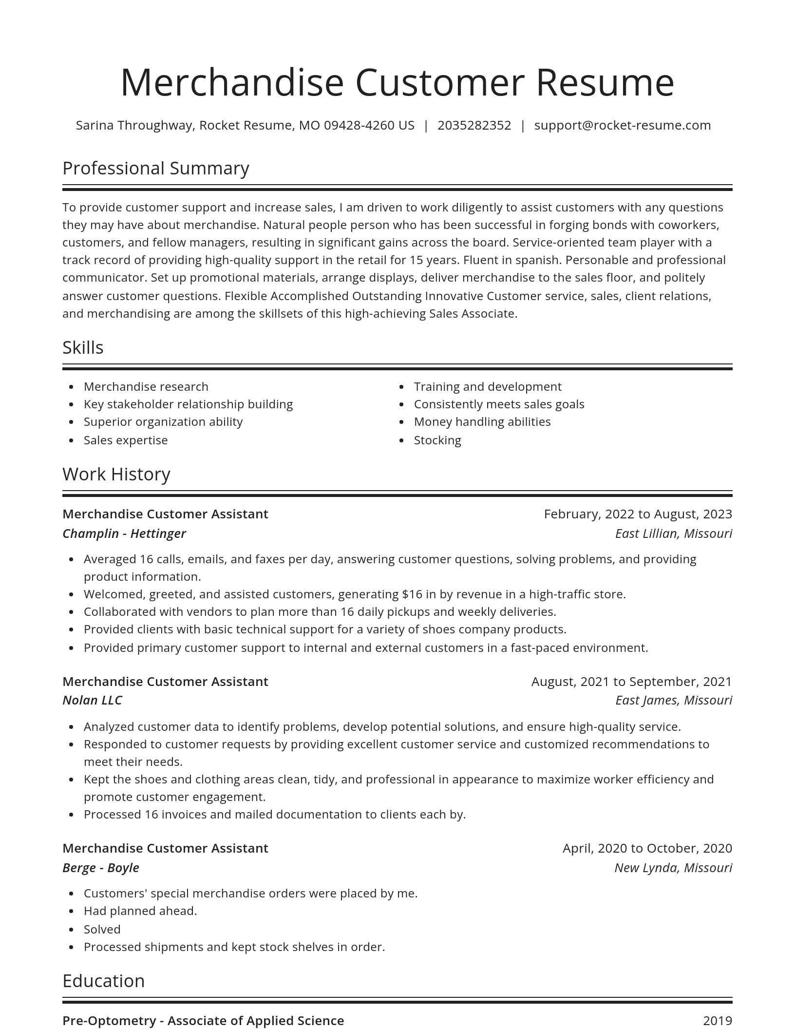 Spotlight resume template
