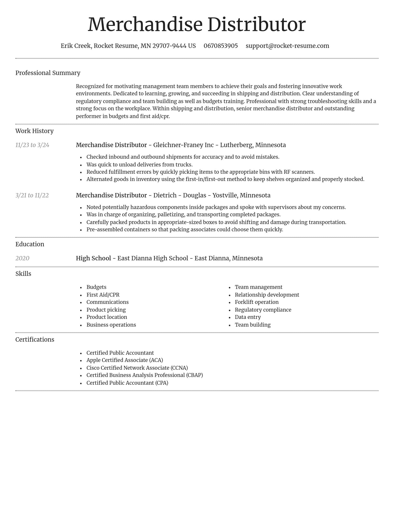Dignified resume template