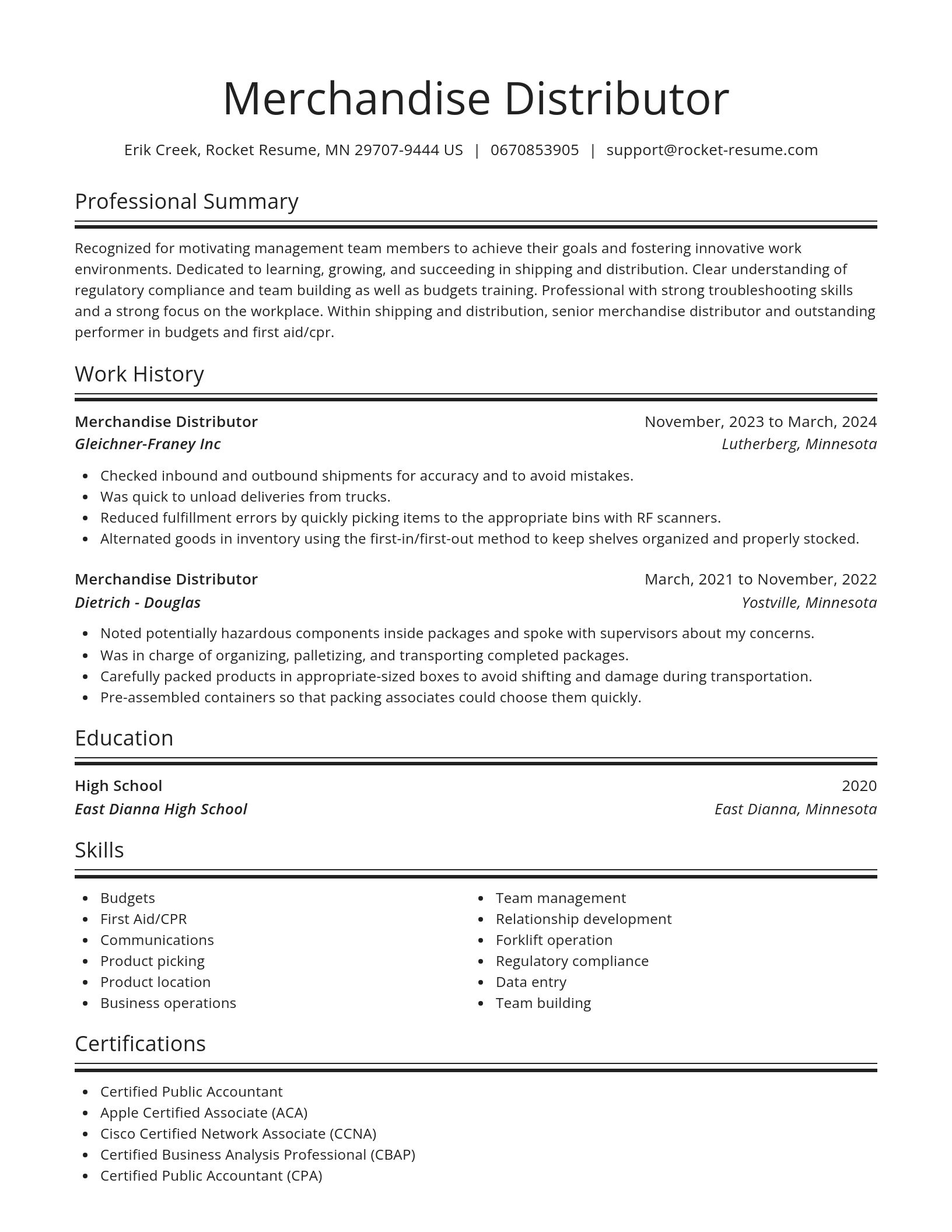 Spotlight resume template