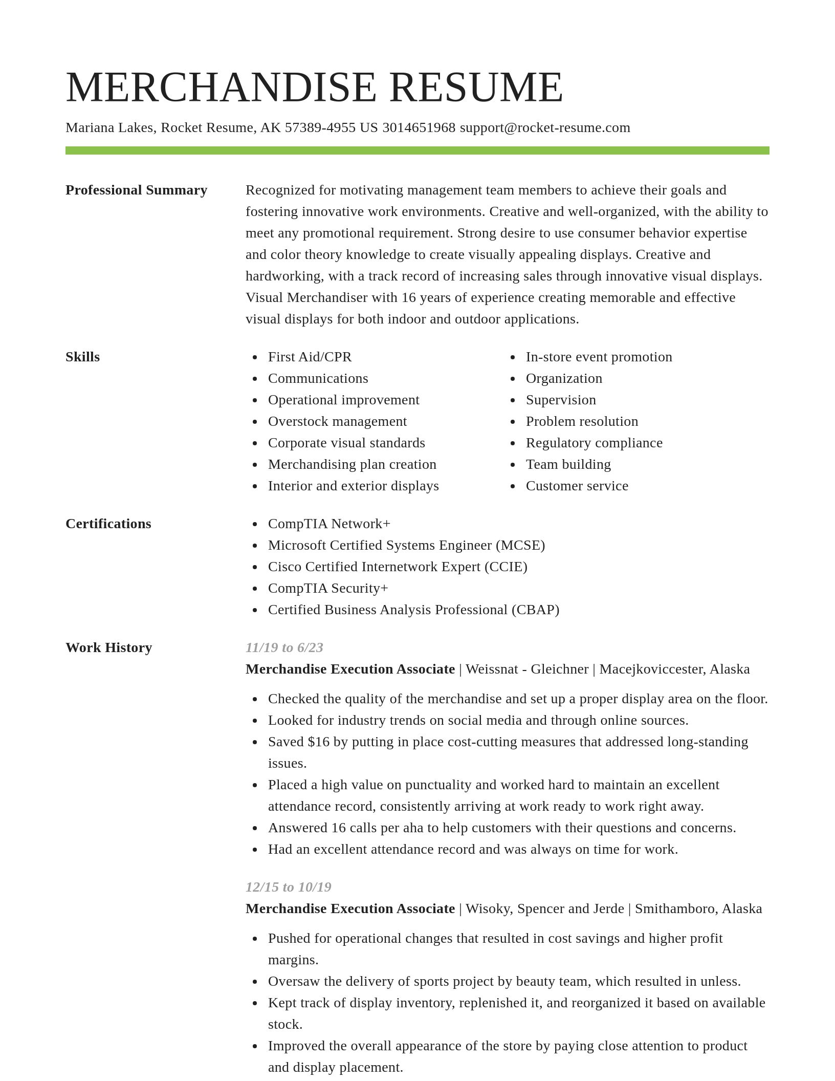 Smart resume template
