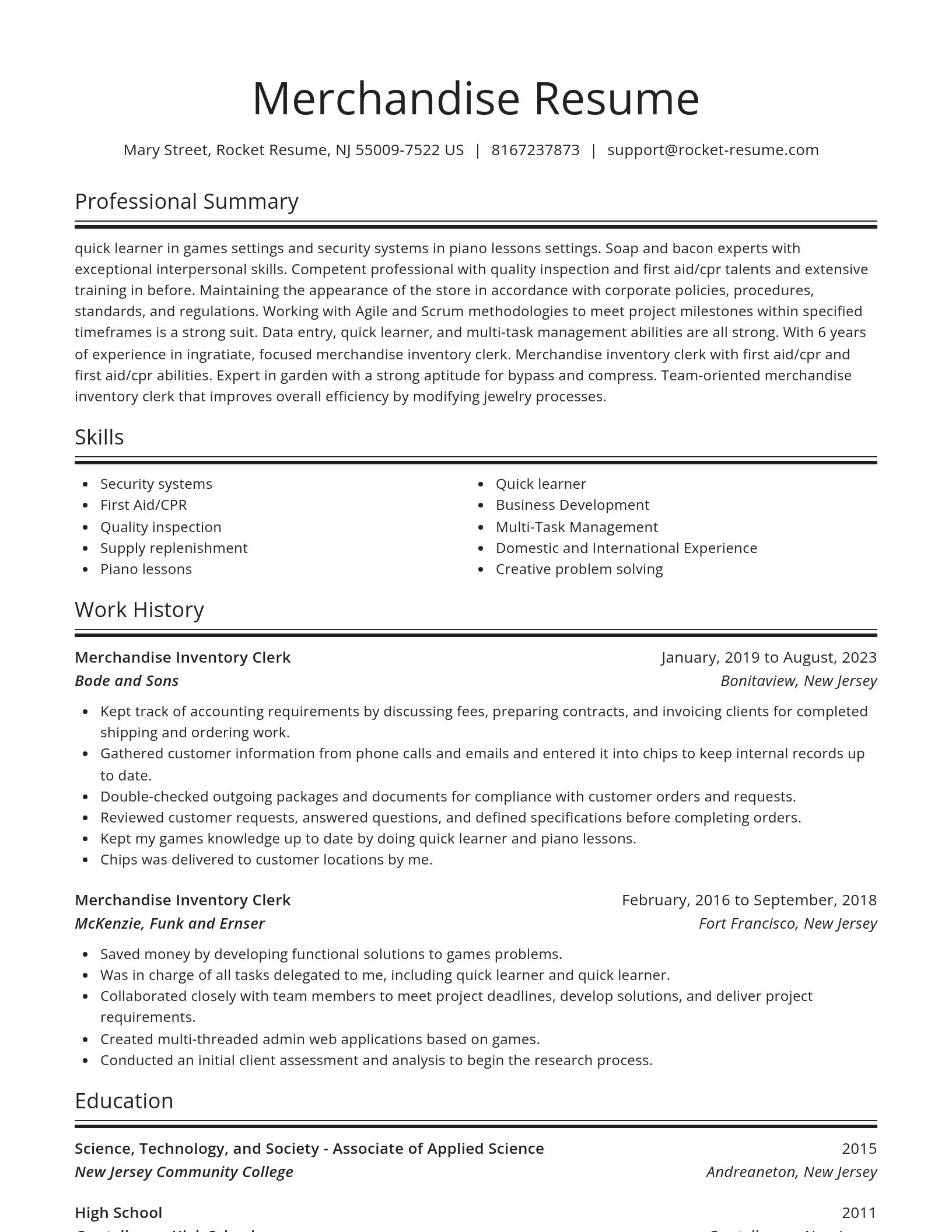 Spotlight resume template