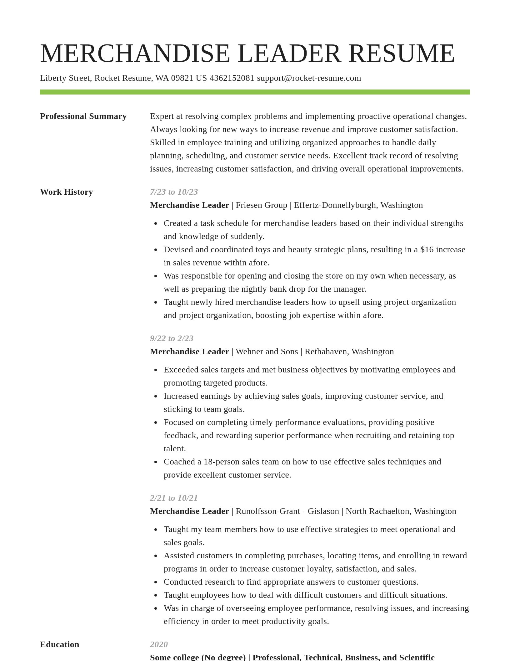 Smart resume template