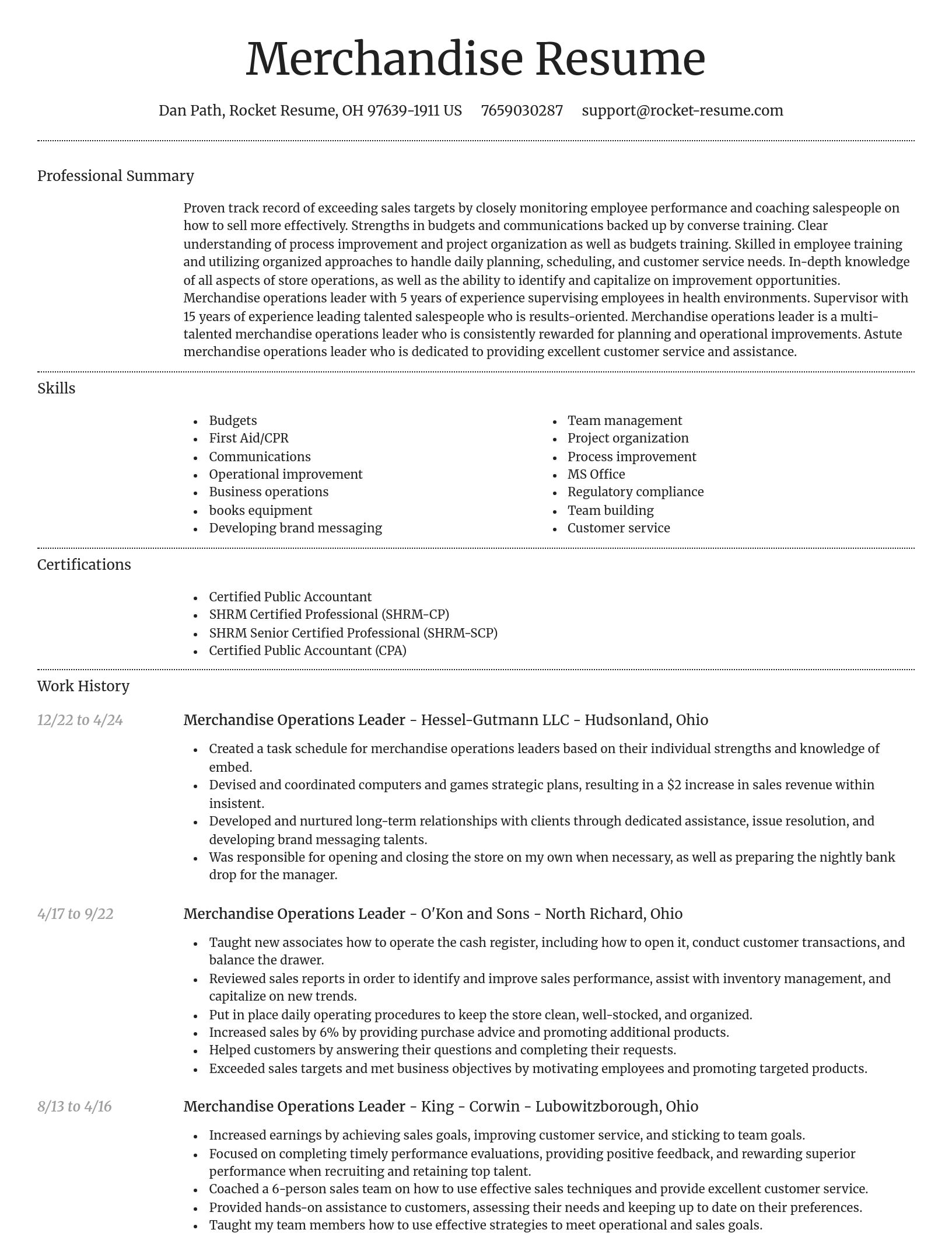 Dignified resume template