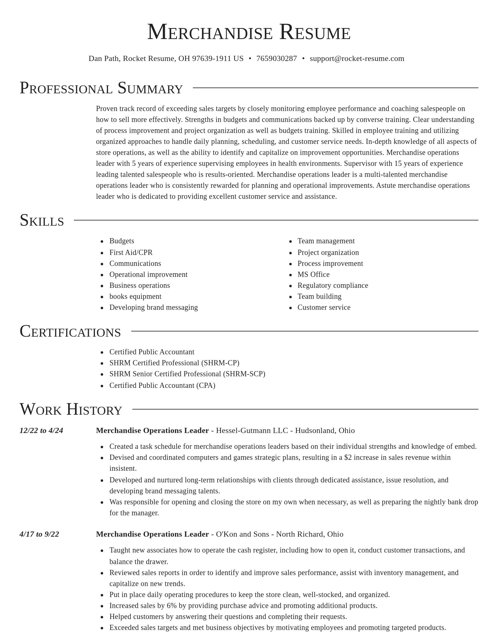 Director resume template