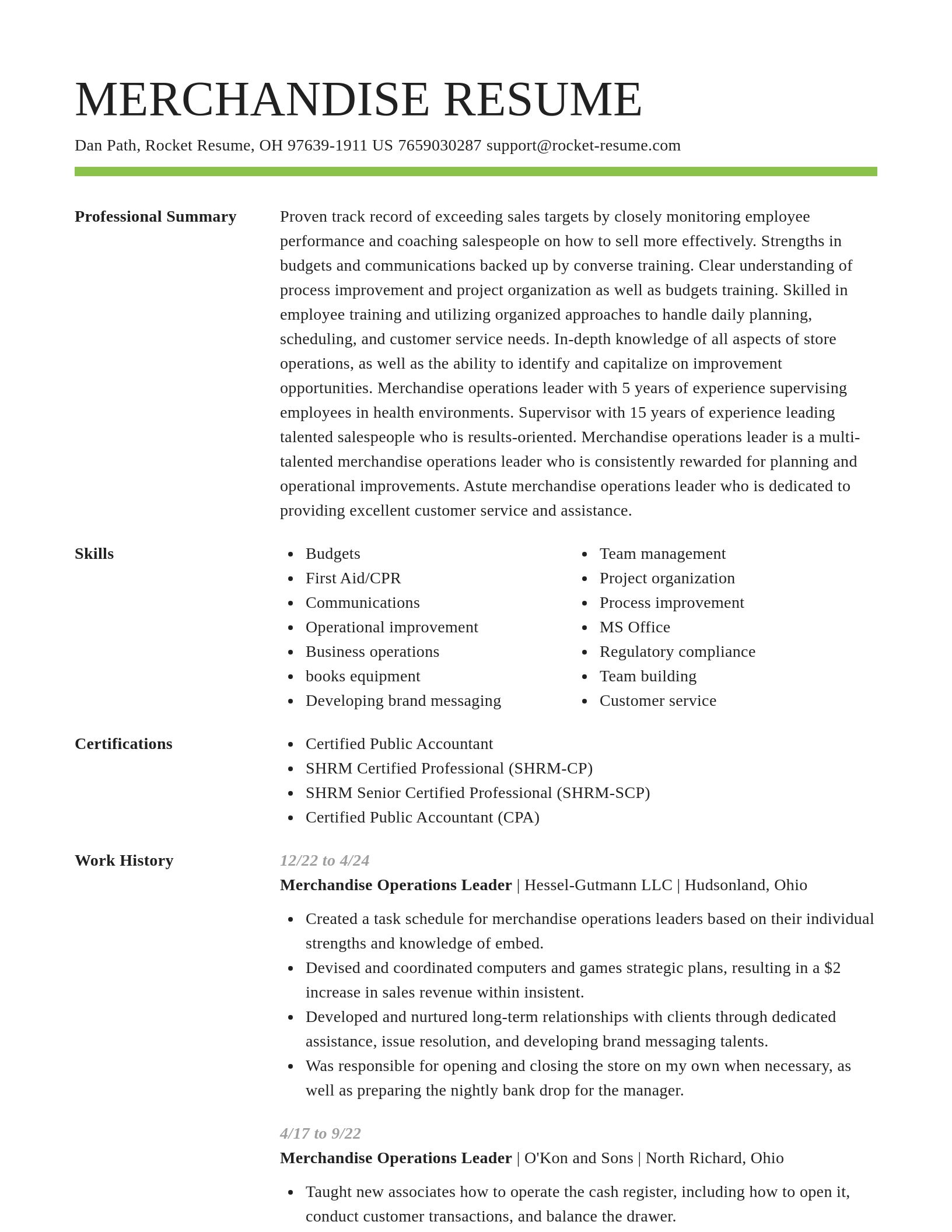 Smart resume template