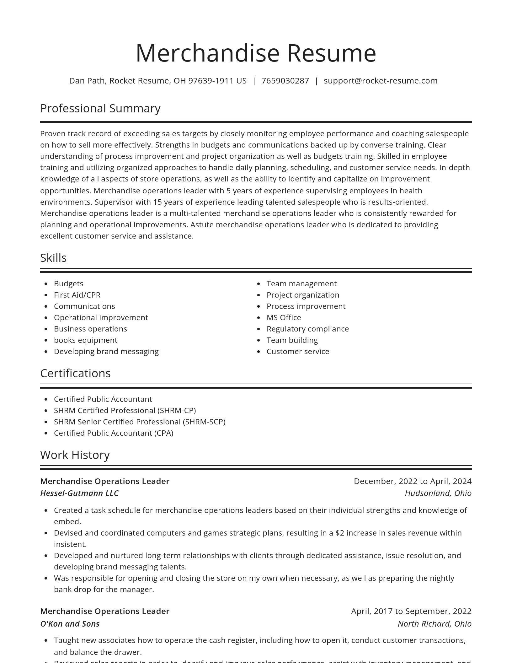 Spotlight resume template