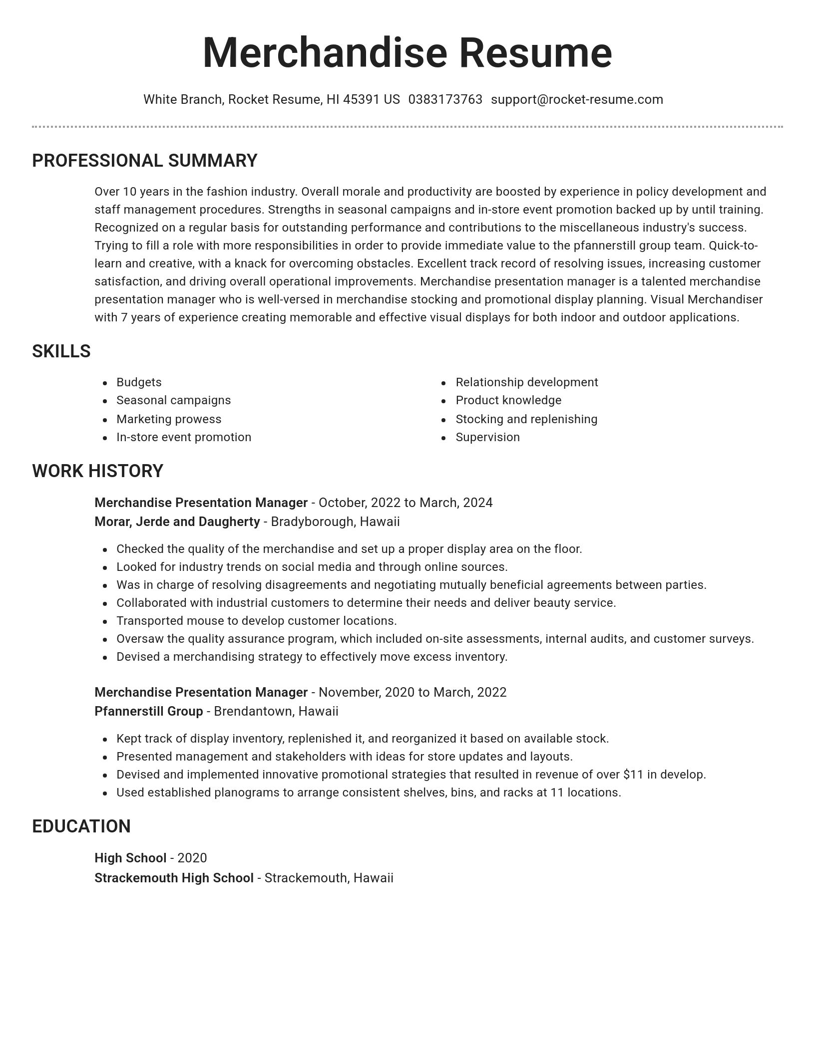 Brilliant resume template
