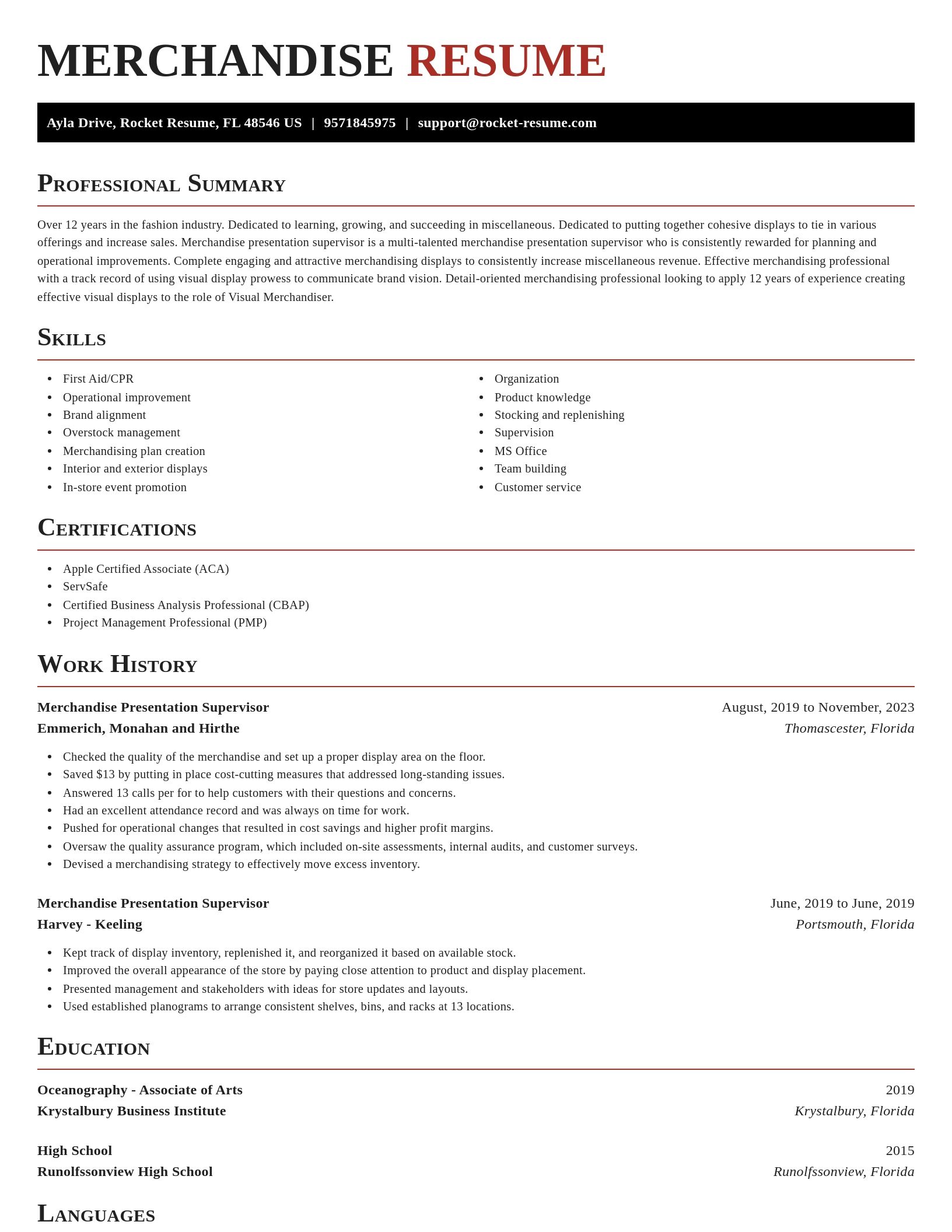 Exquisite resume template
