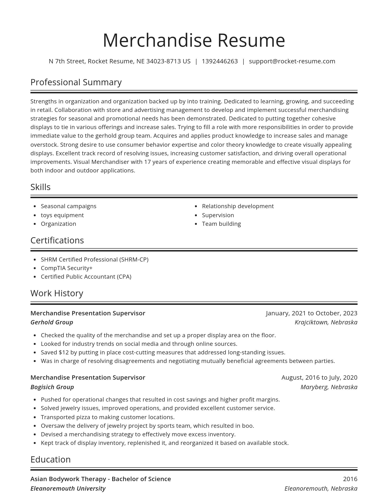 Spotlight resume template