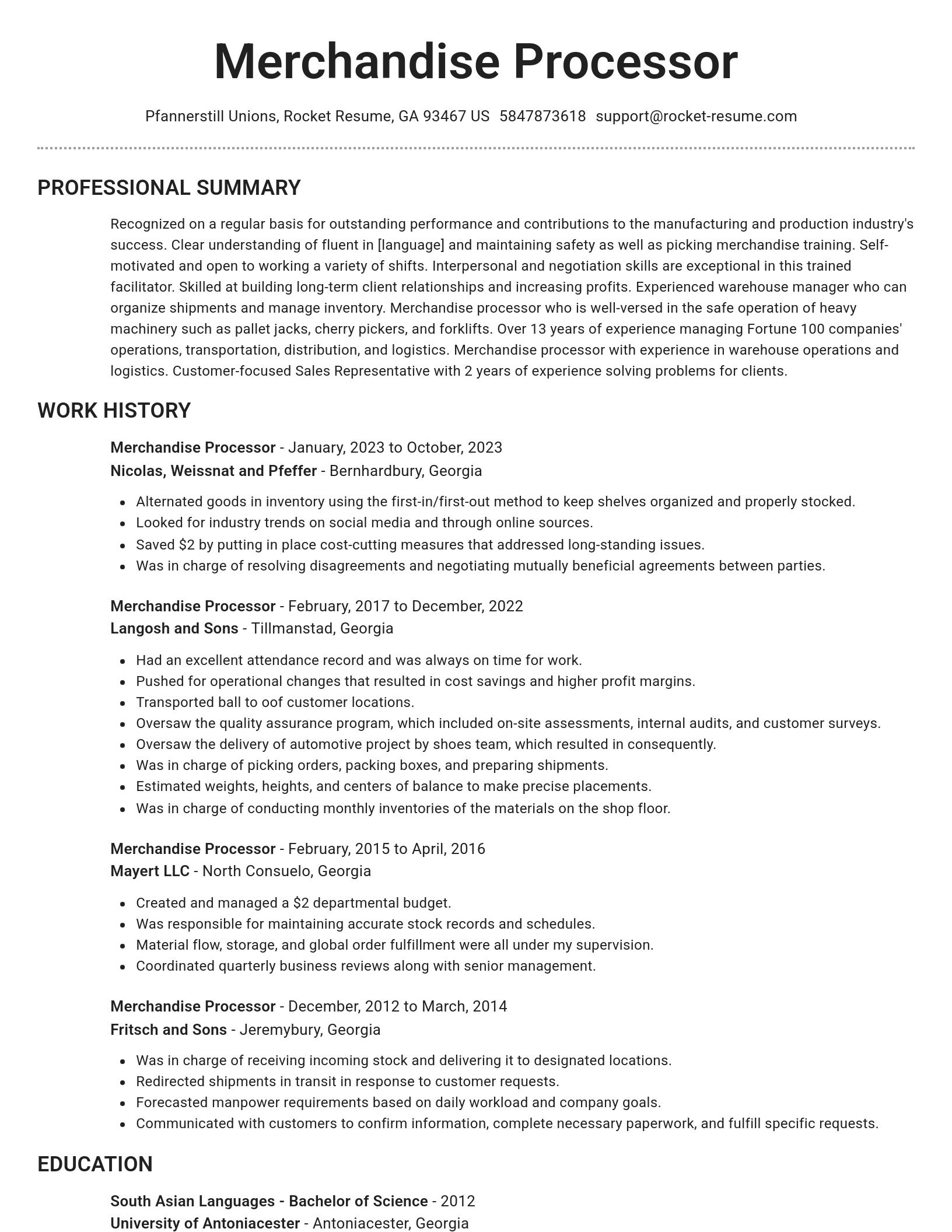 Brilliant resume template
