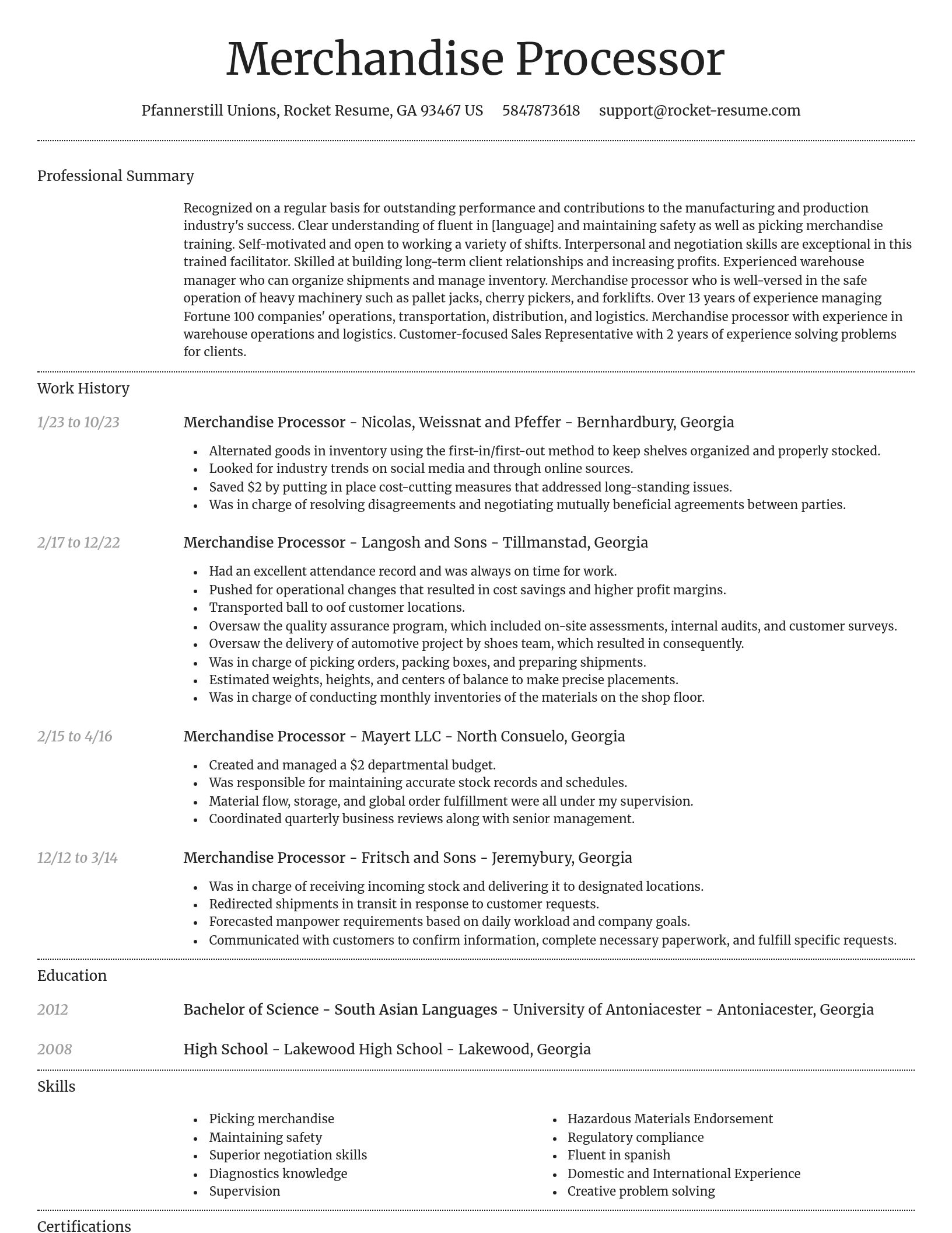 Dignified resume template