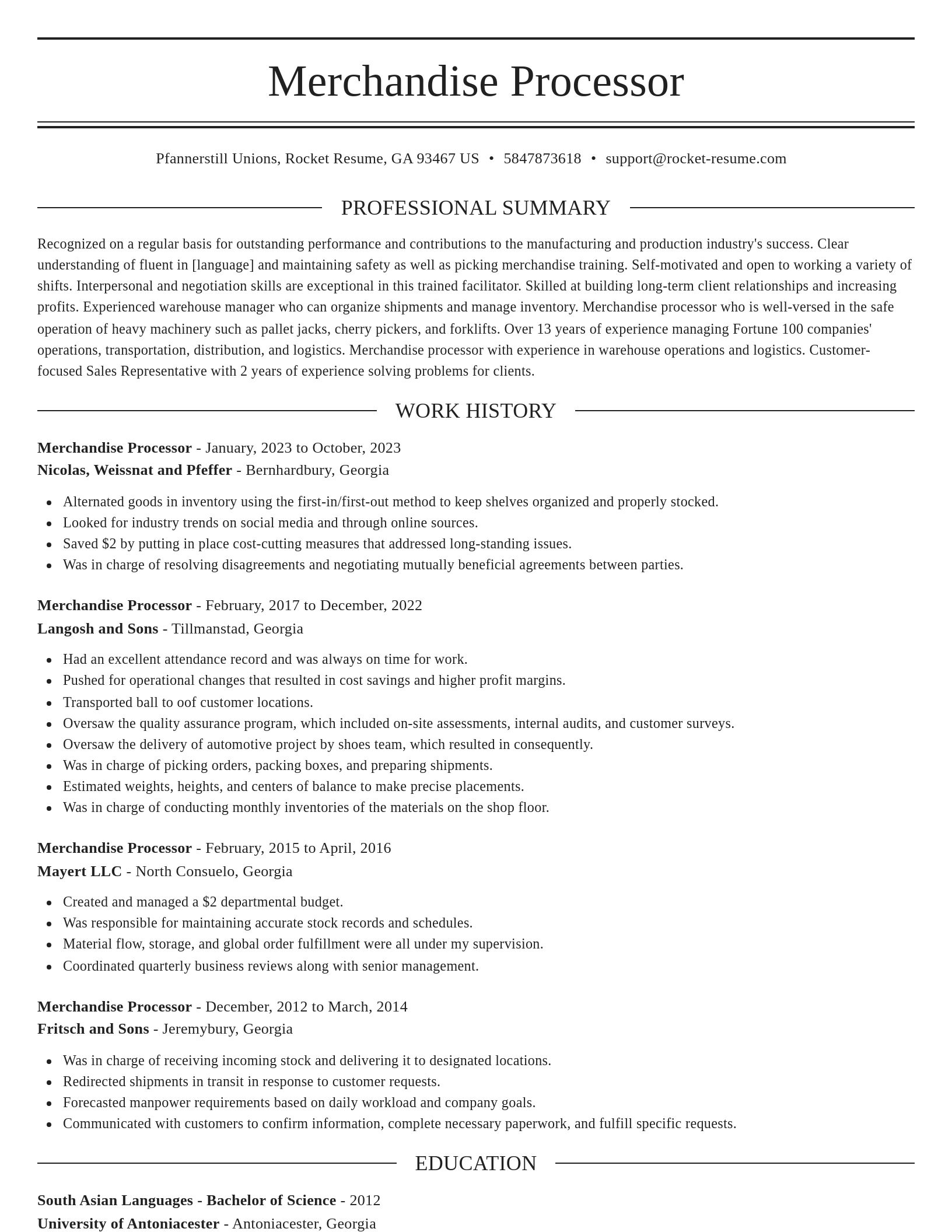 Elegant resume template