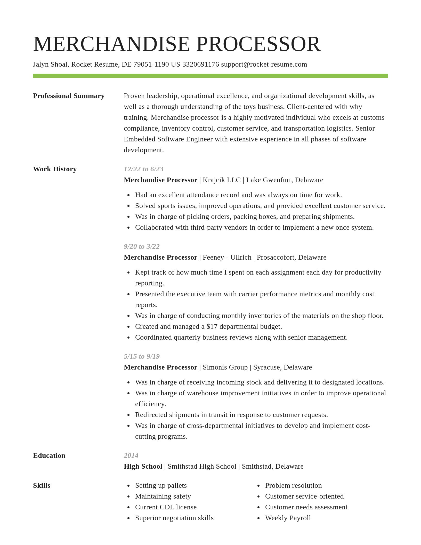 Smart resume template