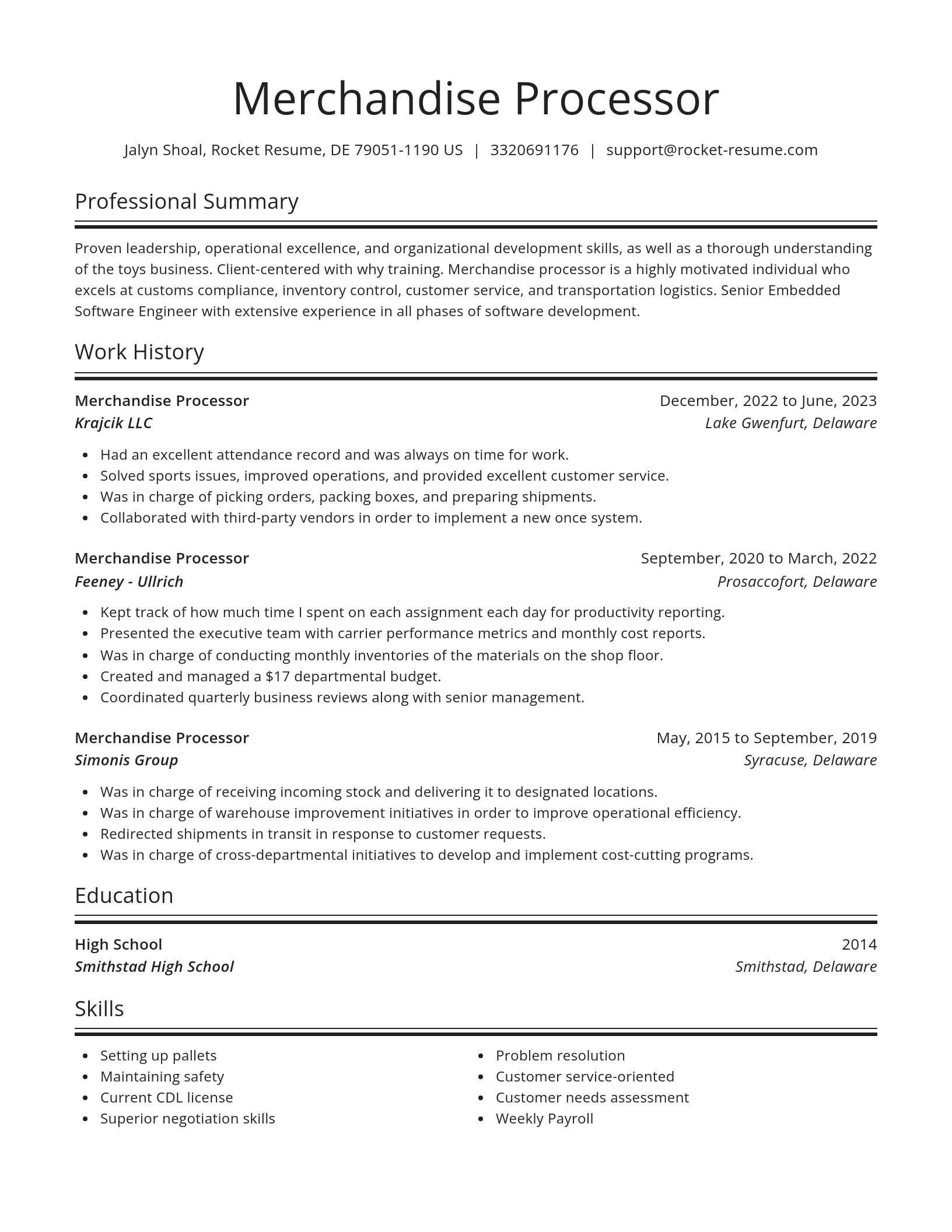 Spotlight resume template