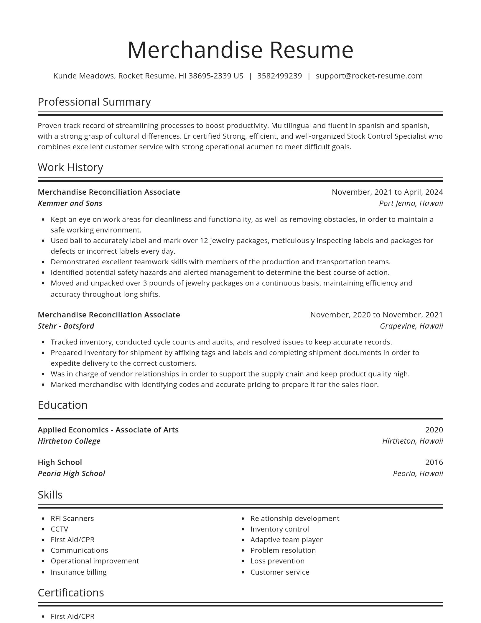 Spotlight resume template