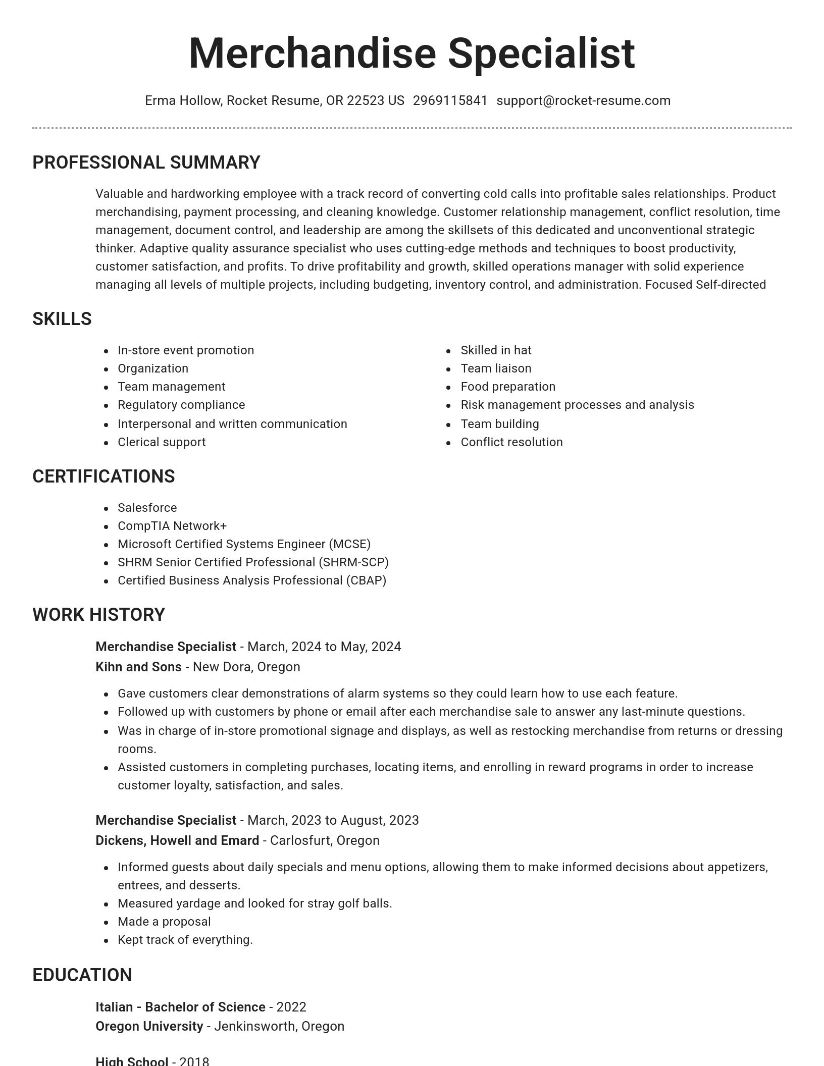 Brilliant resume template