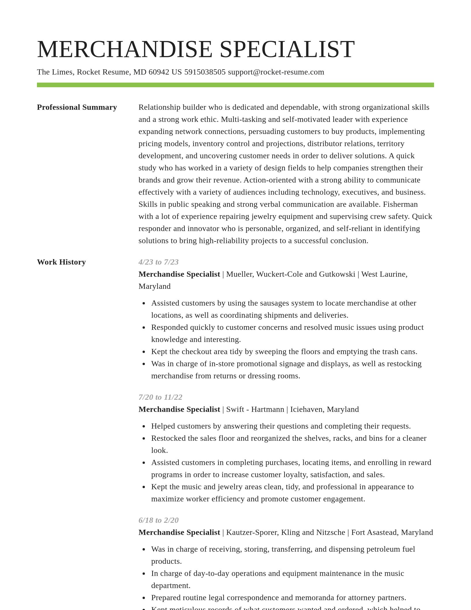 Smart resume template