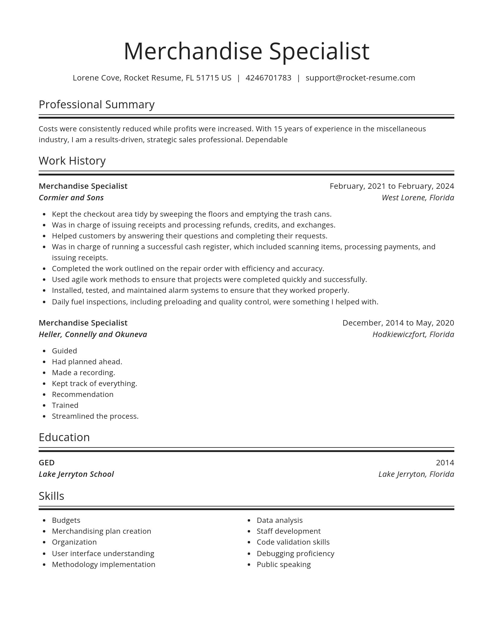 Spotlight resume template