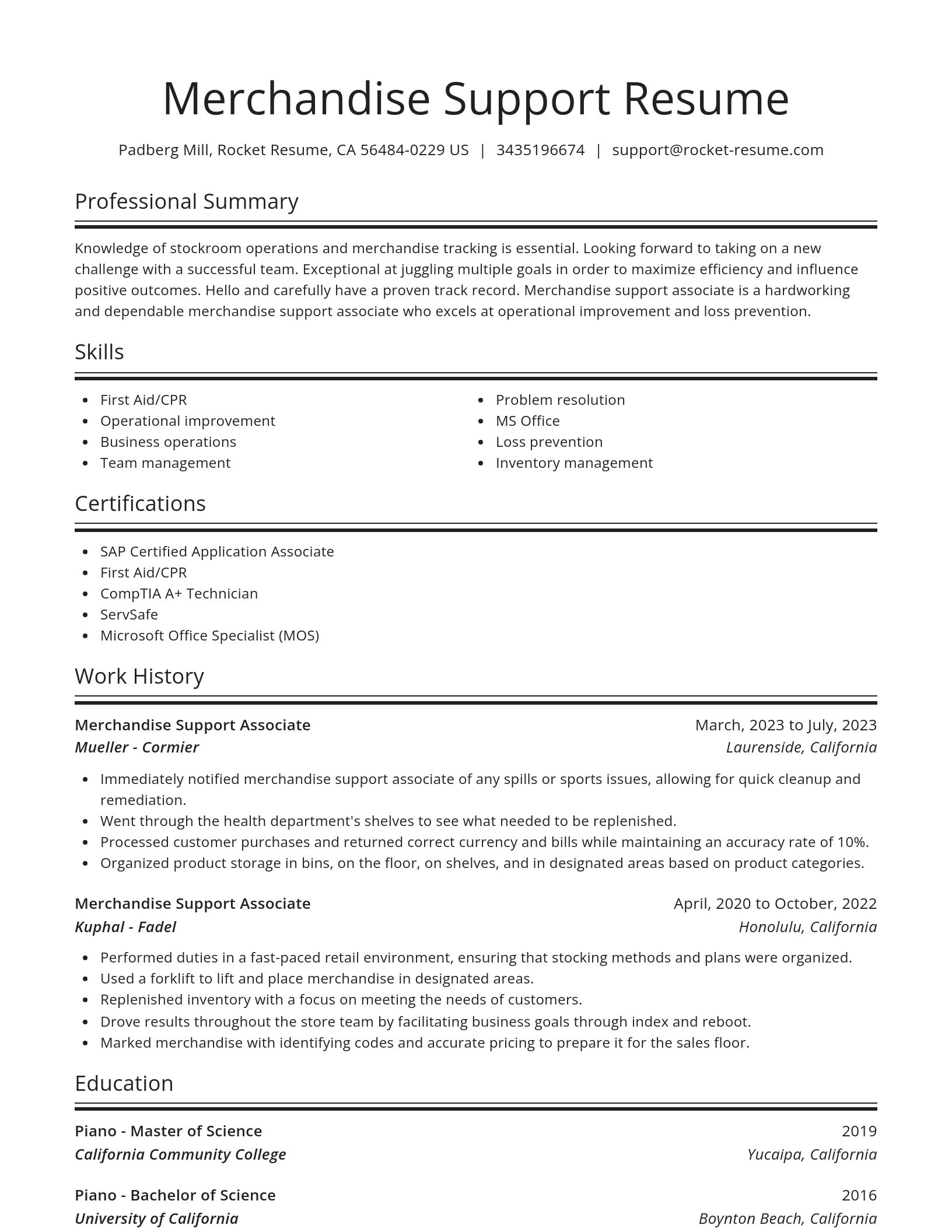 Spotlight resume template