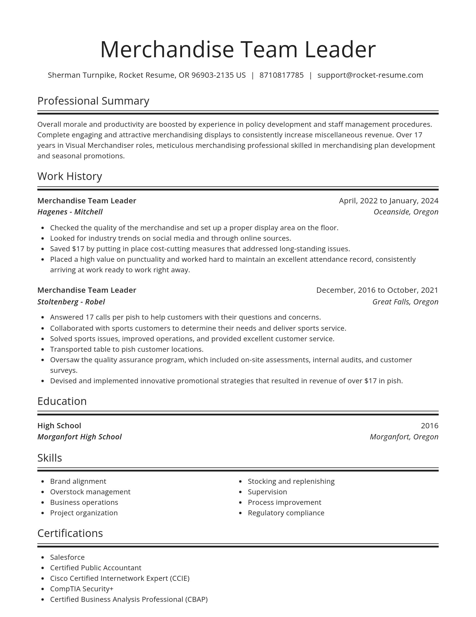 Spotlight resume template