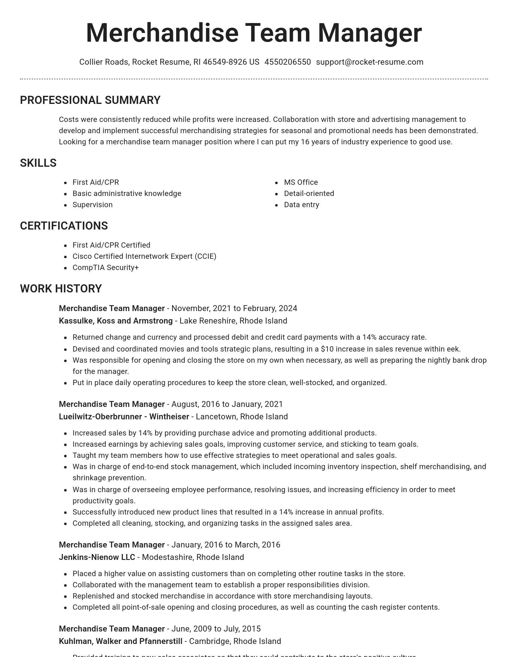 Brilliant resume template
