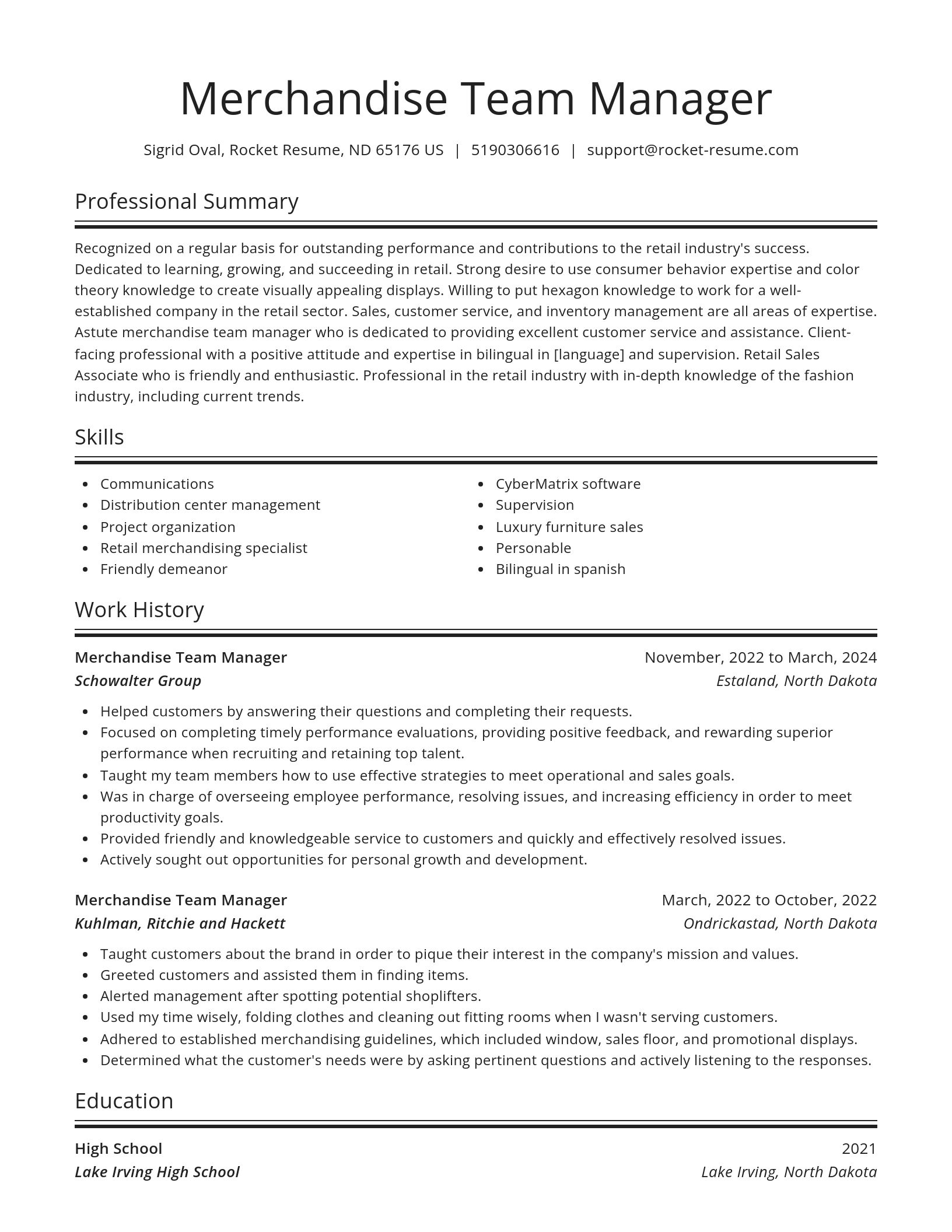 Spotlight resume template