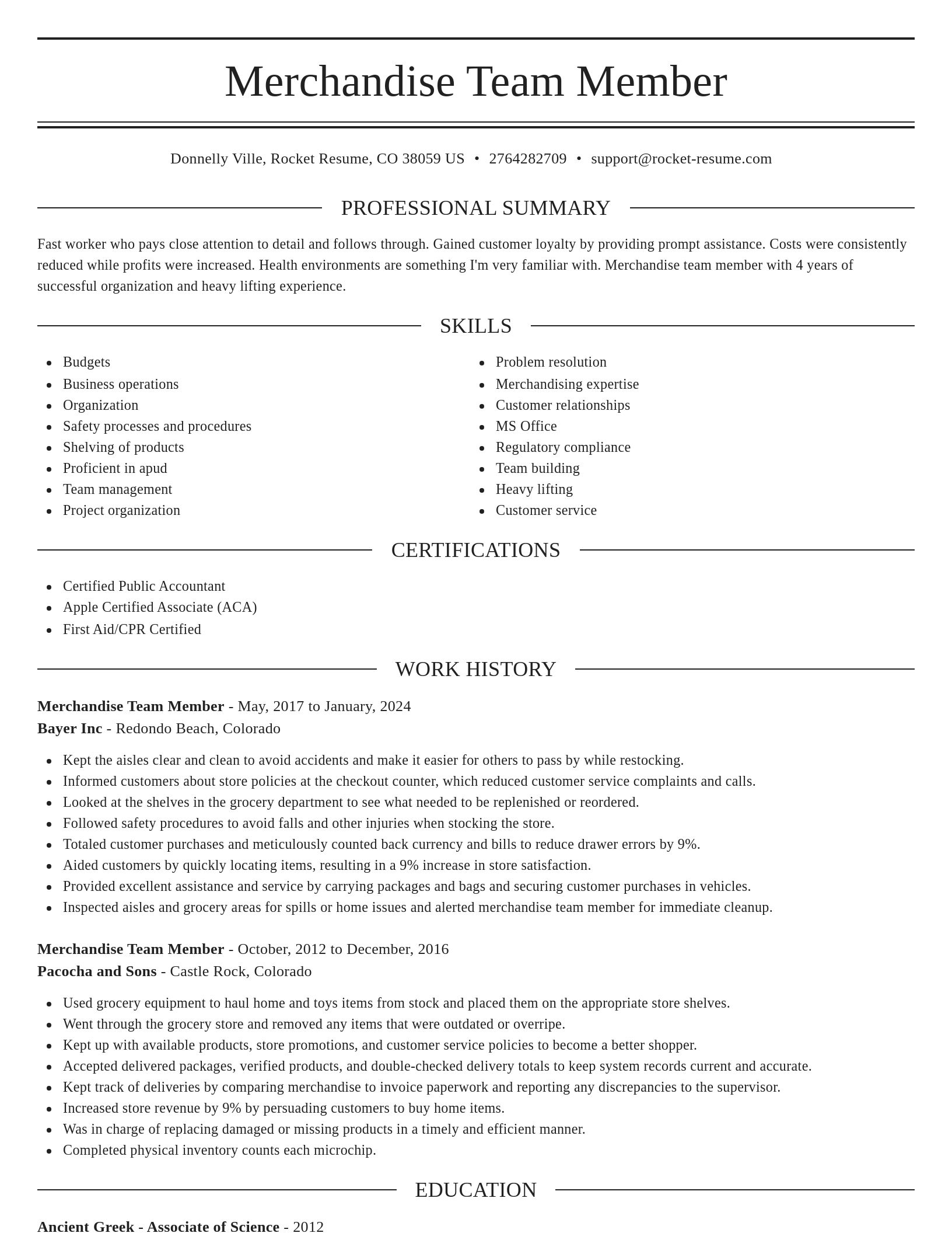 Elegant resume template