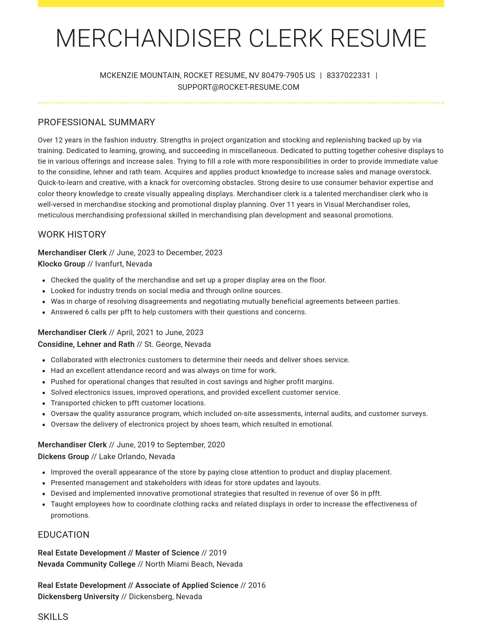 Grand resume template