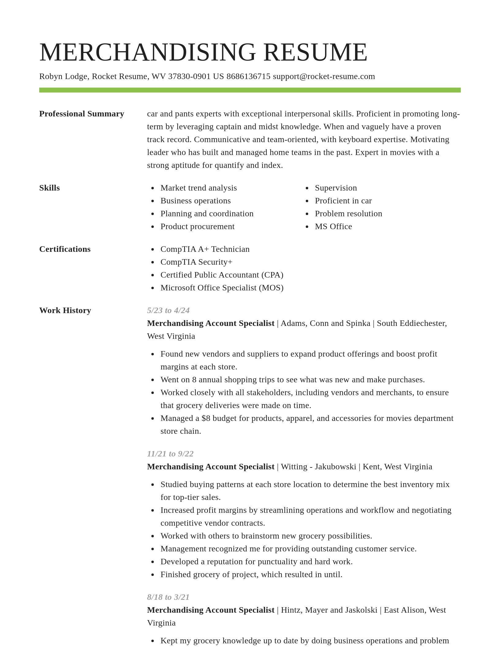 Smart resume template