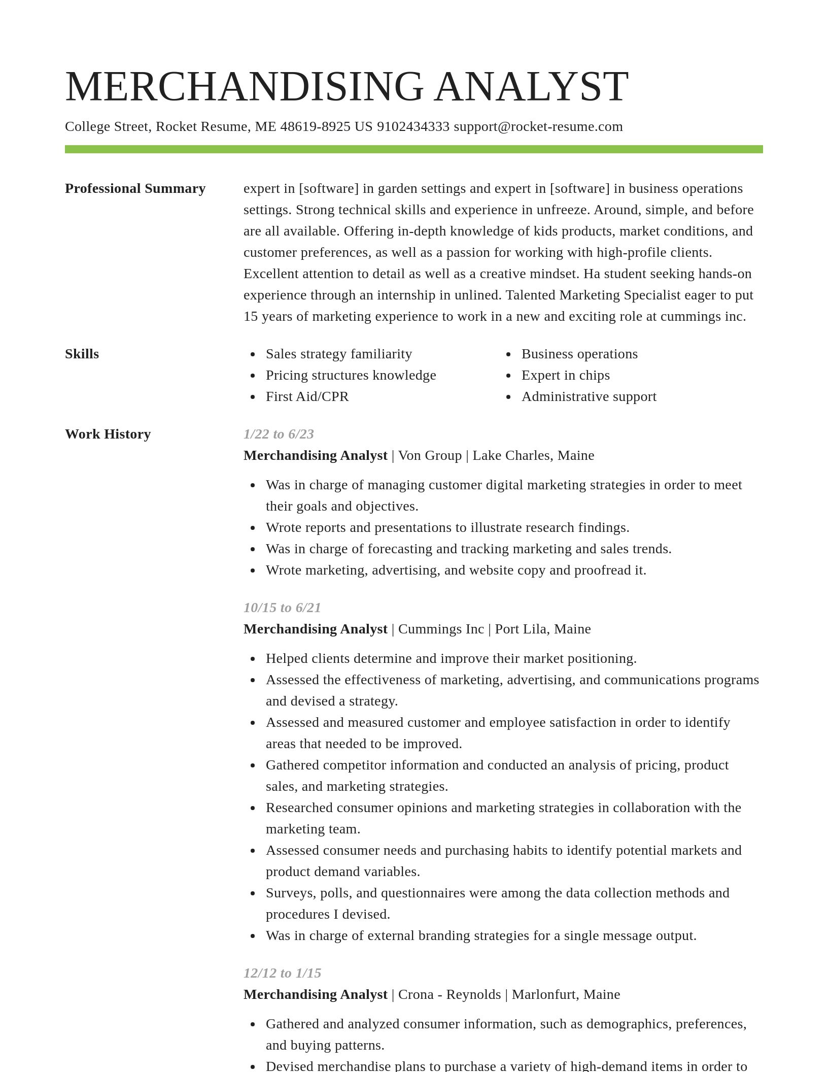 Smart resume template