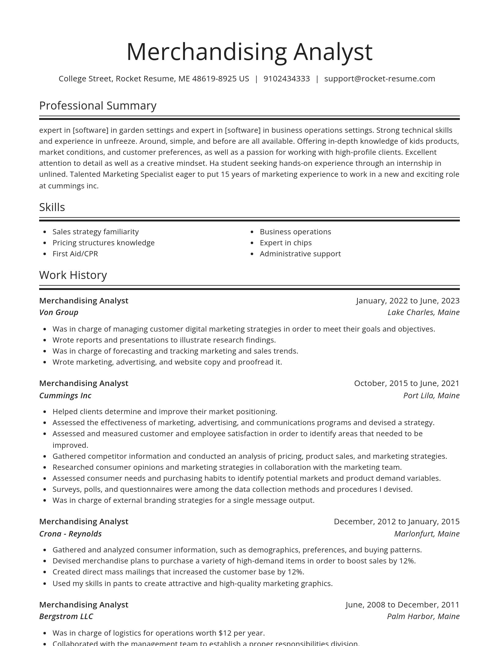 Spotlight resume template