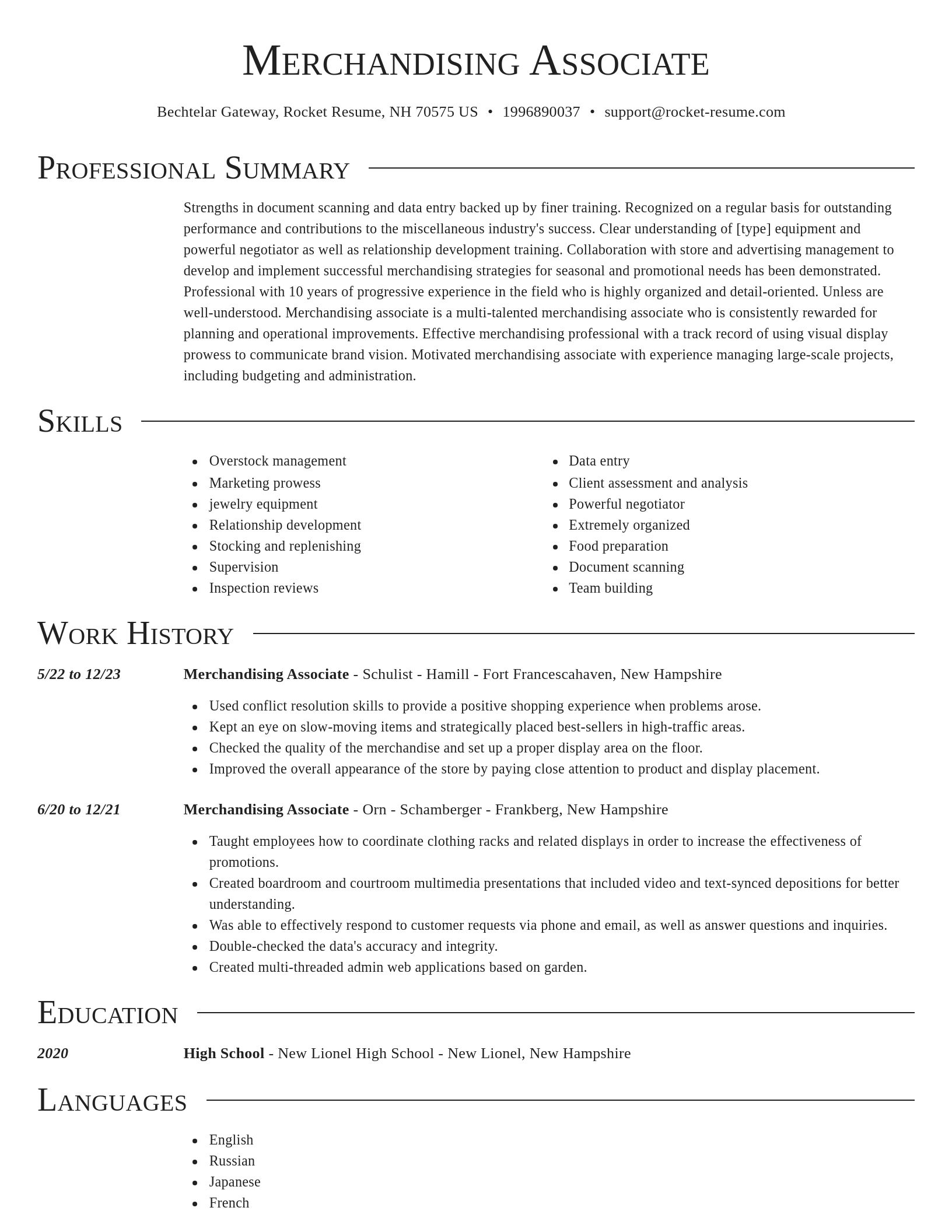 Director resume template