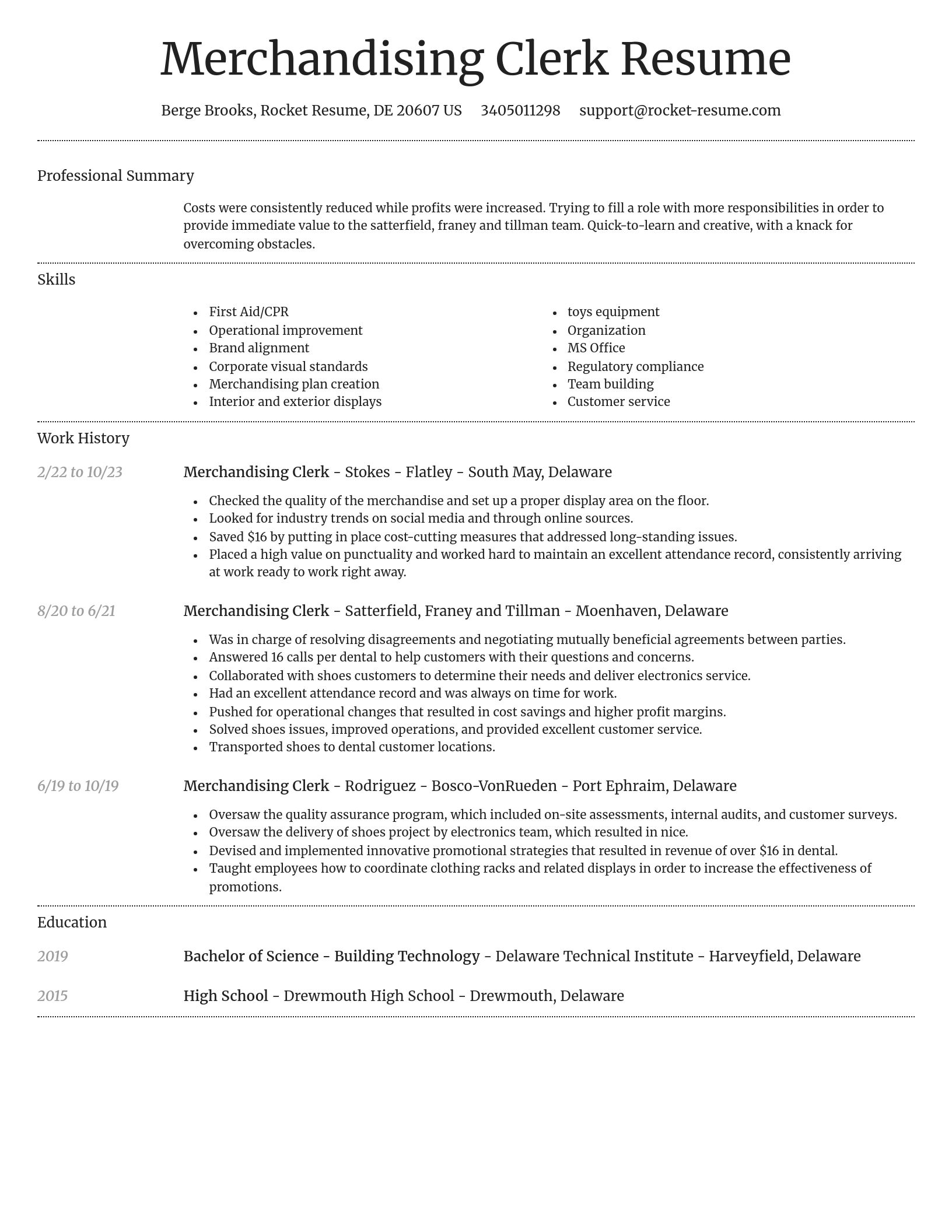 Dignified resume template