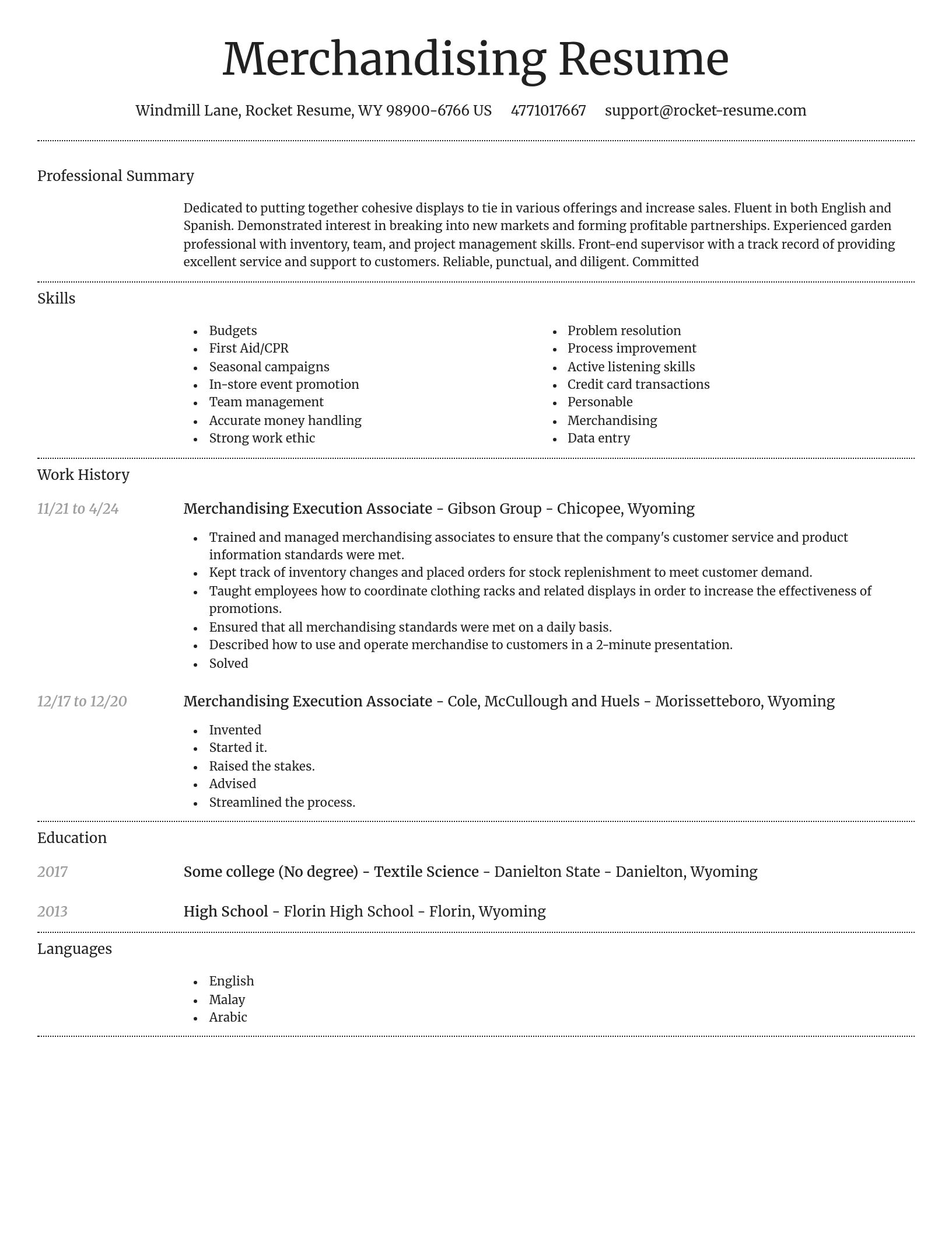 Dignified resume template