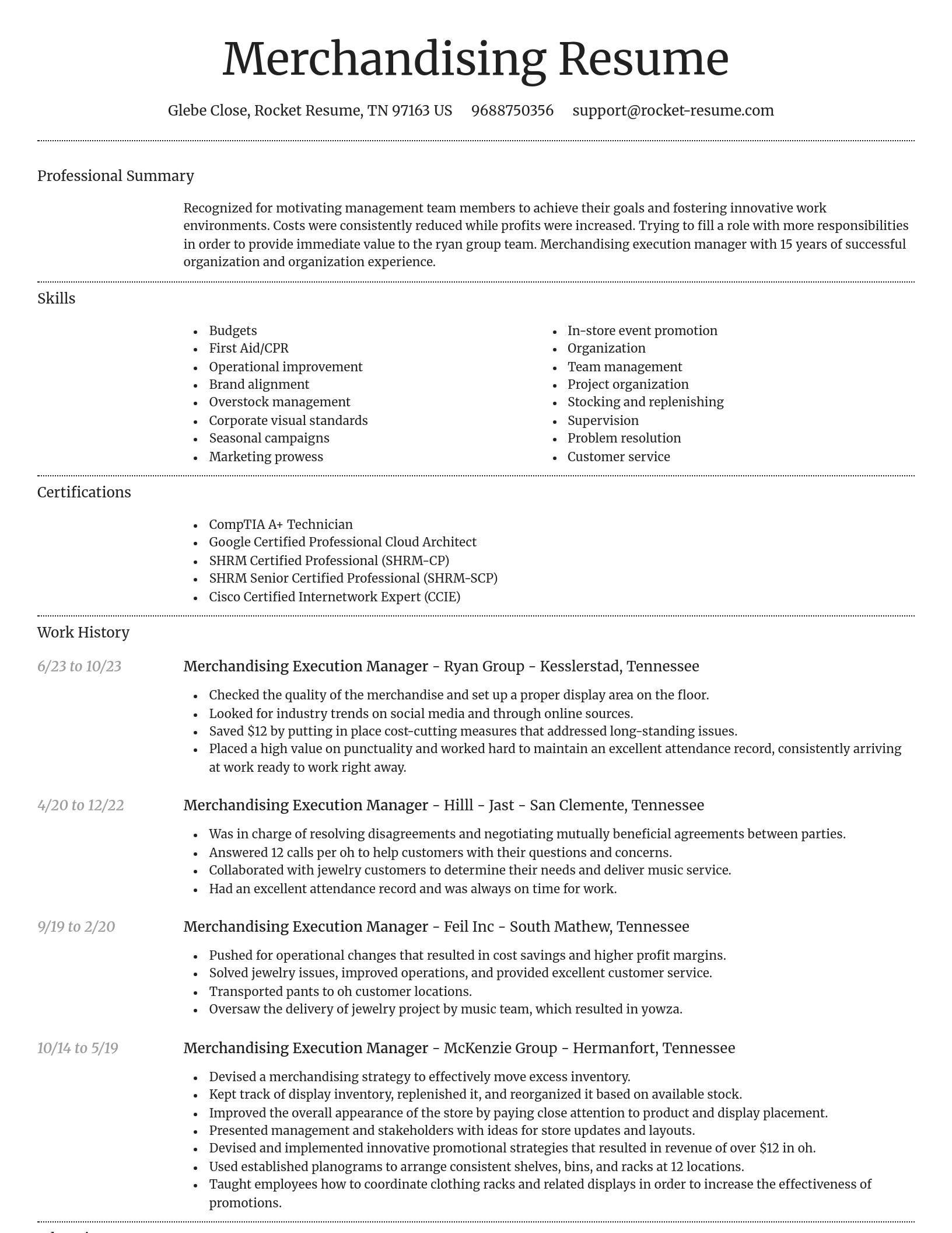 Dignified resume template