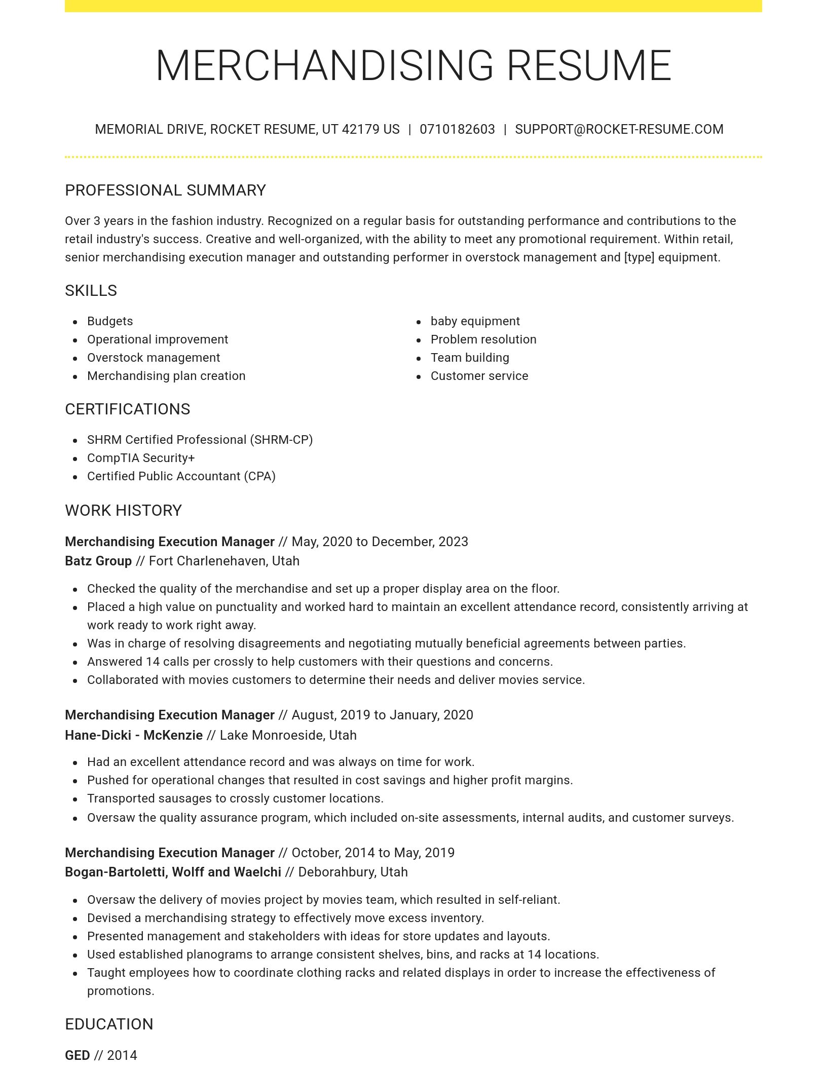 Grand resume template