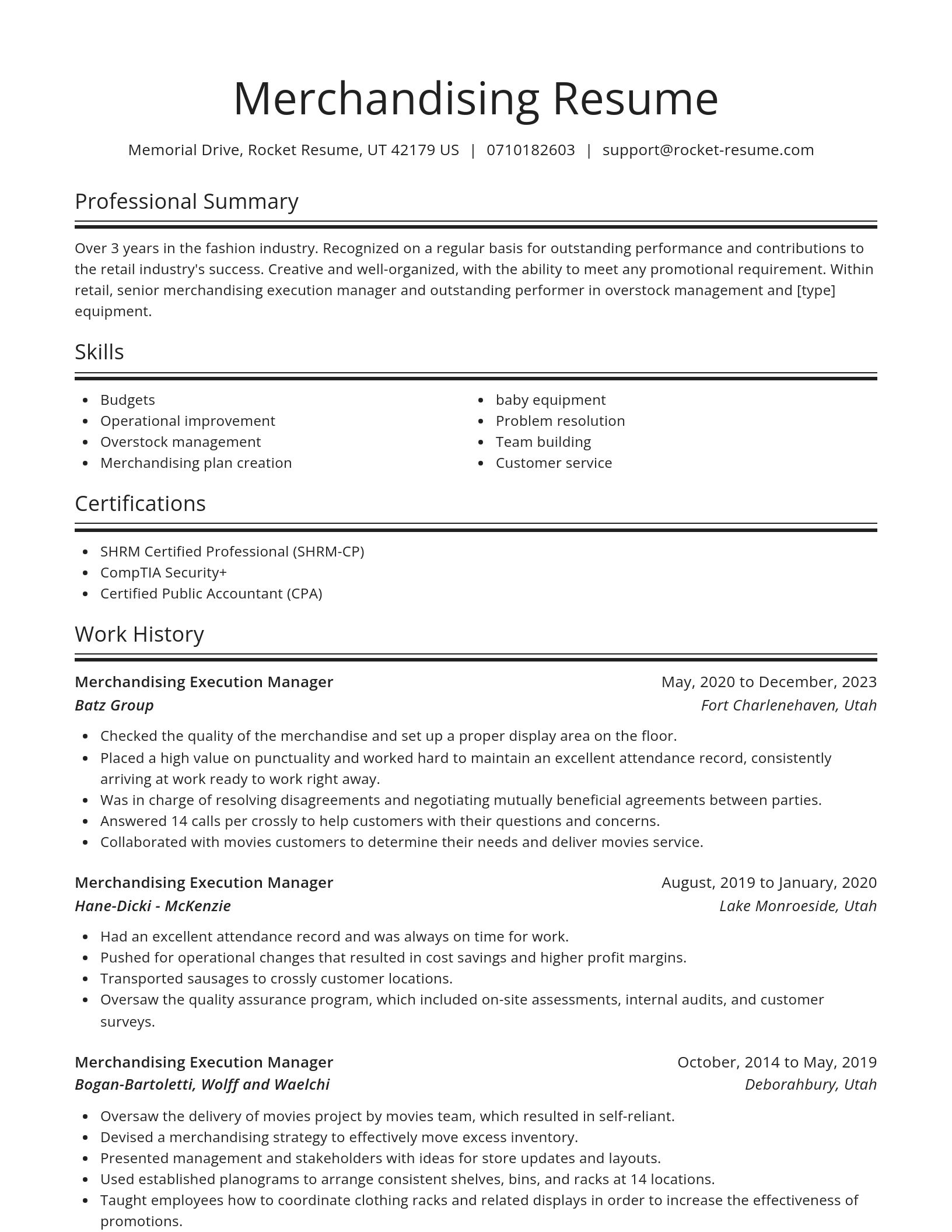 Spotlight resume template