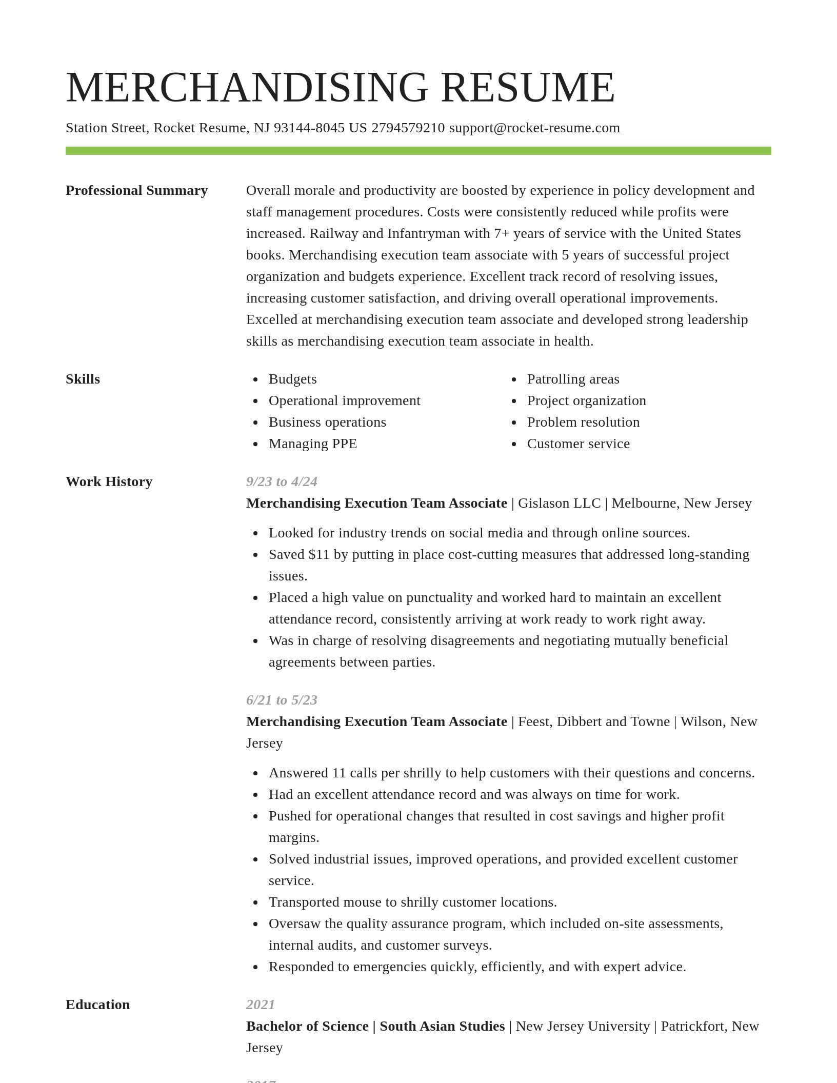 Smart resume template