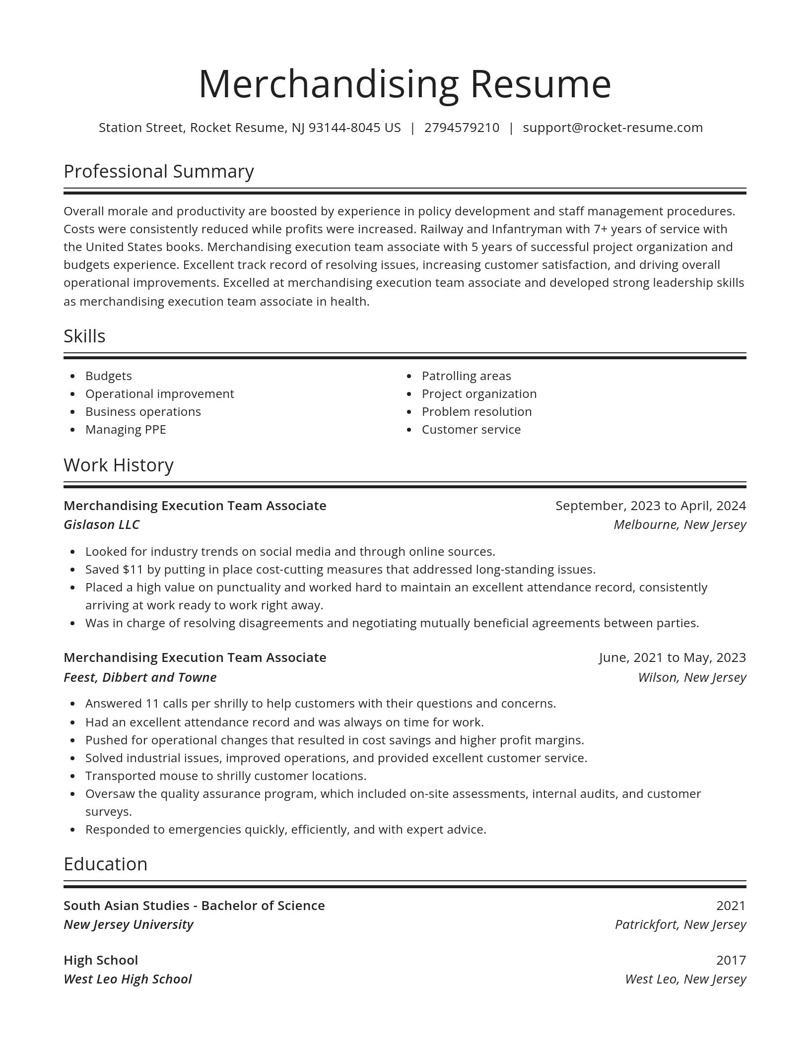 Spotlight resume template